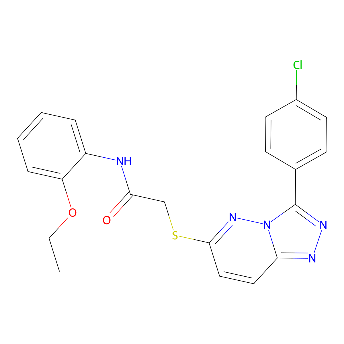 2-((3-(4-chlorophenyl)-[1,2,4]triazolo[4,3-b]pyridazin-6-yl)thio)-N-(2-ethoxyphenyl)acetamide molecular structure, CAS 852373-24-1