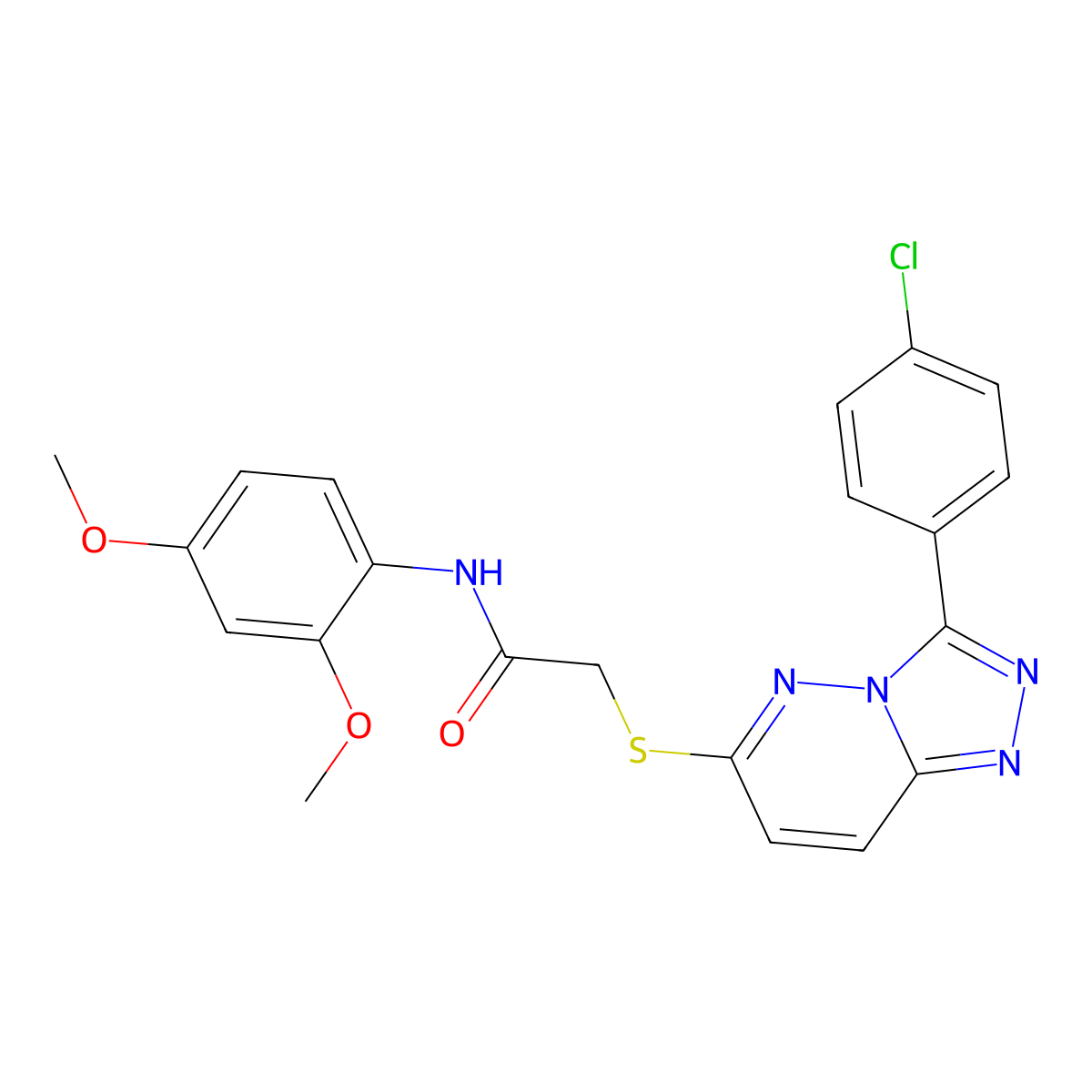 2-((3-(4-chlorophenyl)-[1,2,4]triazolo[4,3-b]pyridazin-6-yl)thio)-N-(2,4-dimethoxyphenyl)acetamide molecular structure, CAS 852373-26-3