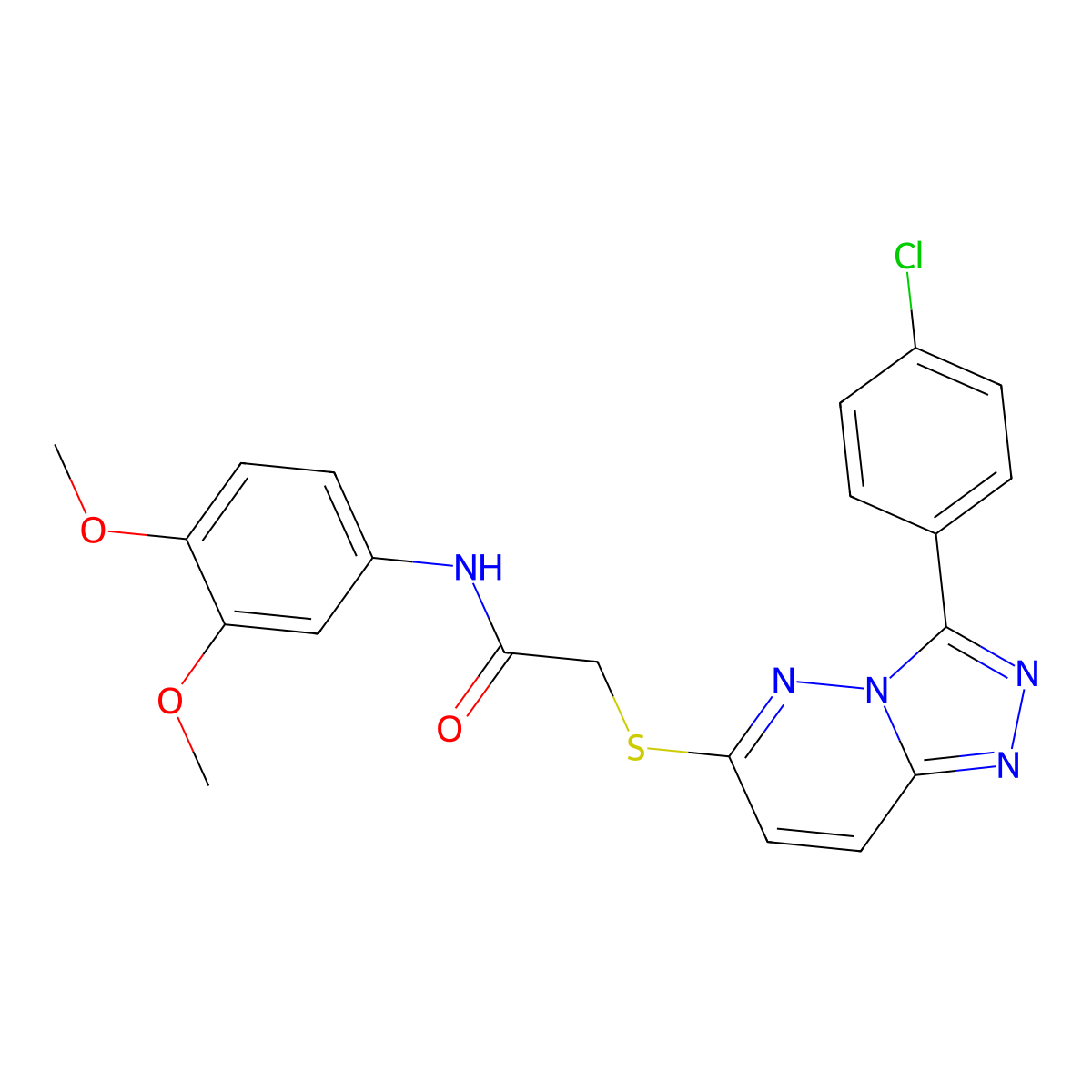 2-((3-(4-chlorophenyl)-[1,2,4]triazolo[4,3-b]pyridazin-6-yl)thio)-N-(3,4-dimethoxyphenyl)acetamide molecular structure, CAS 852373-28-5