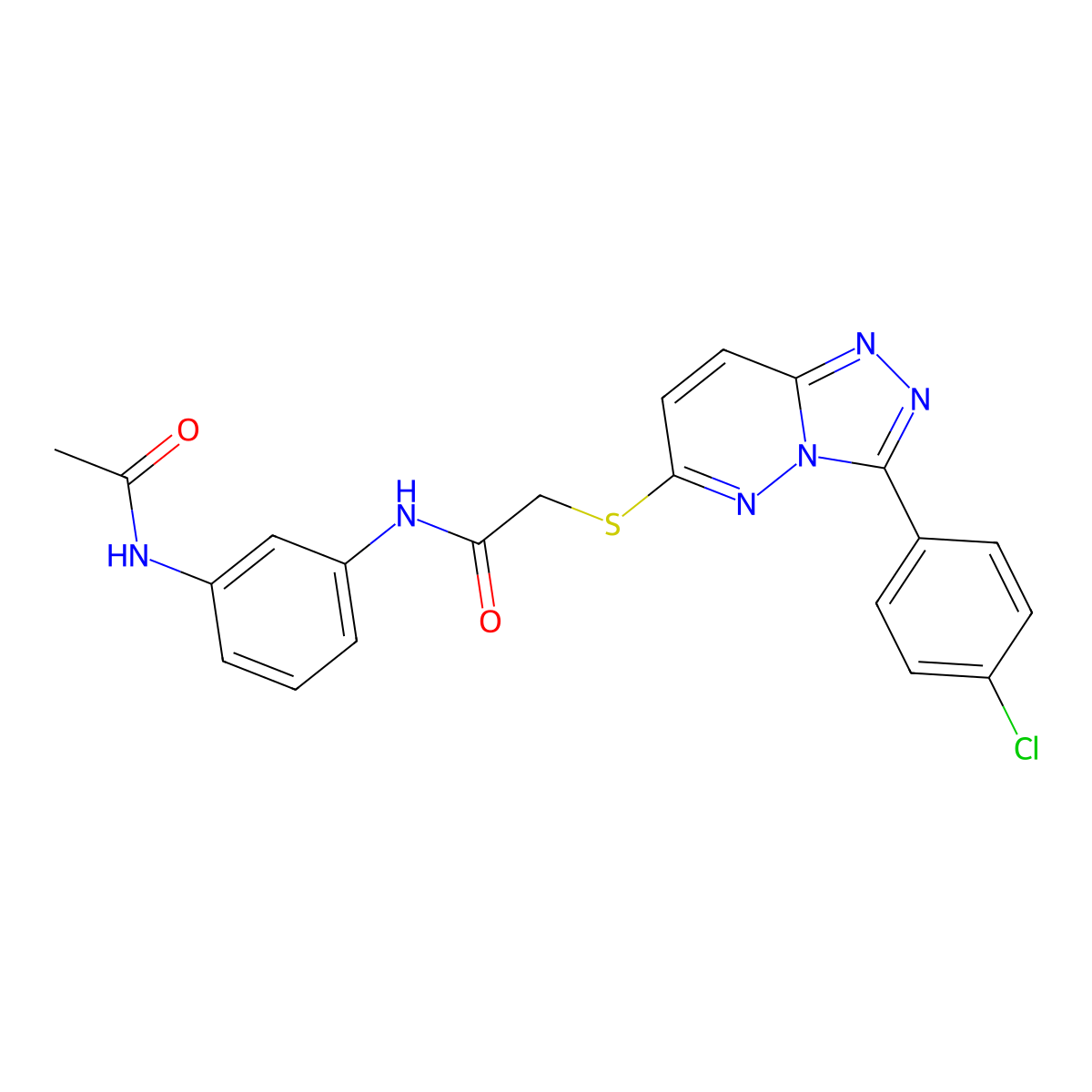 N-(3-acetamidophenyl)-2-((3-(4-chlorophenyl)-[1,2,4]triazolo[4,3-b]pyridazin-6-yl)thio)acetamide molecular structure, CAS 852373-35-4