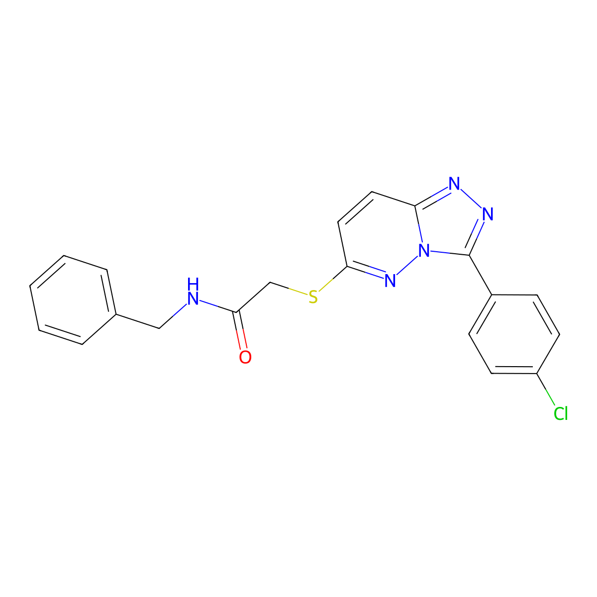 N-benzyl-2-{[3-(4-chlorophenyl)-[1,2,4]triazolo[4,3-b]pyridazin-6-yl]sulfanyl}acetamide molecular structure, CAS 852373-40-1