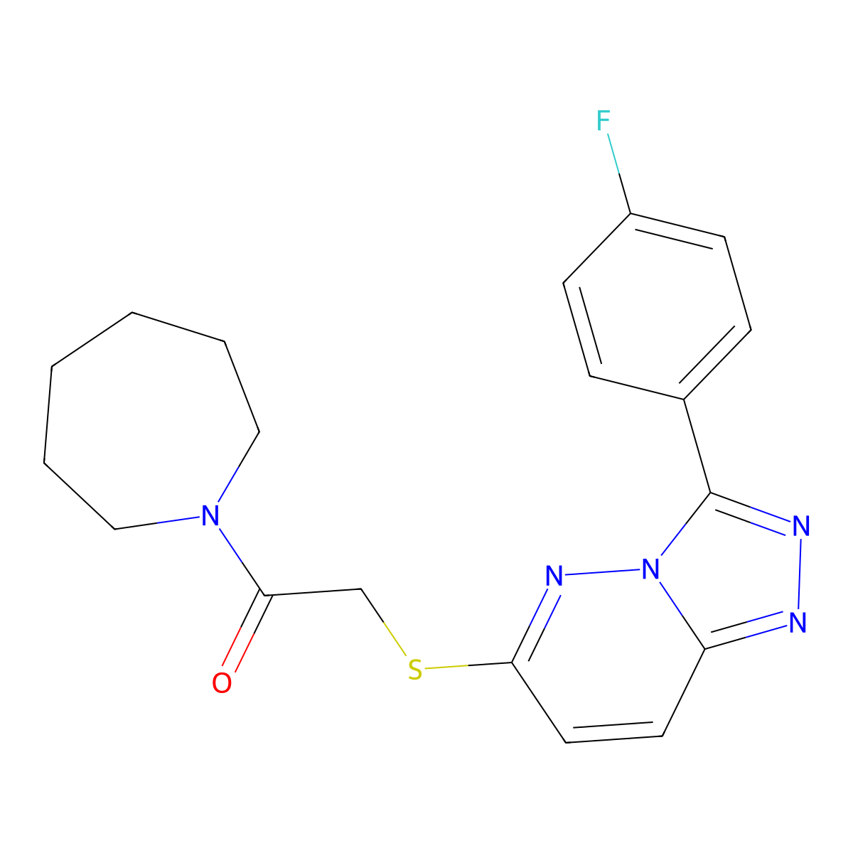 1-(Azepan-1-yl)-2-((3-(4-fluorophenyl)-[1,2,4]triazolo[4,3-b]pyridazin-6-yl)thio)ethanone molecular structure, CAS 852373-68-3