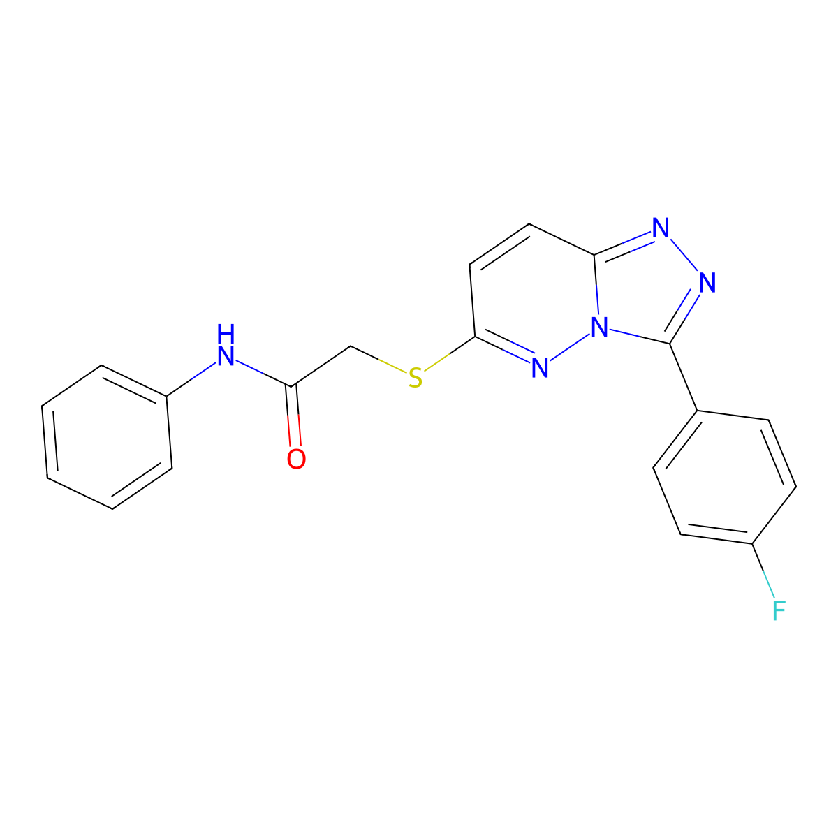 2-((3-(4-fluorophenyl)-[1,2,4]triazolo[4,3-b]pyridazin-6-yl)thio)-N-phenylacetamide molecular structure, CAS 852373-75-2