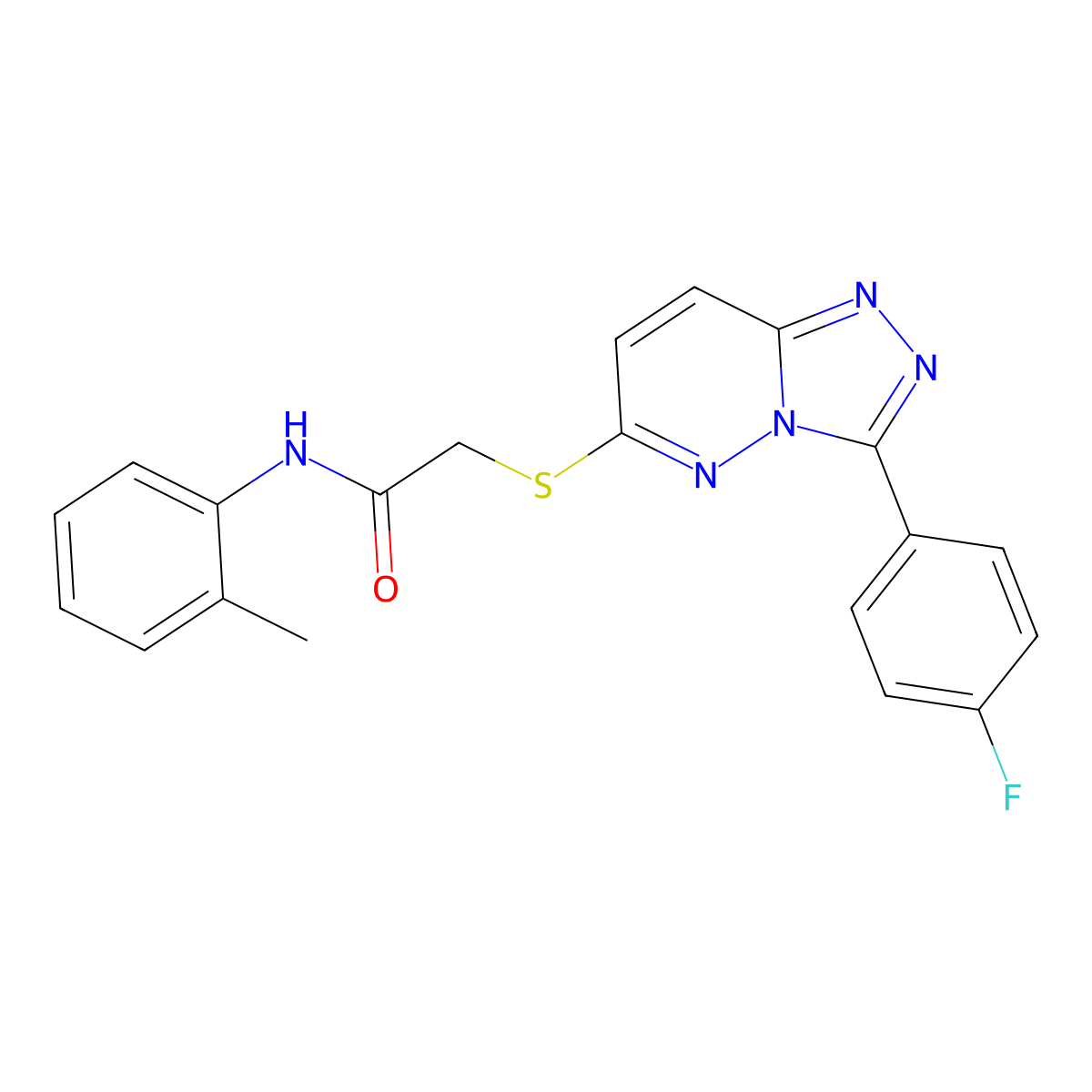 2-((3-(4-fluorophenyl)-[1,2,4]triazolo[4,3-b]pyridazin-6-yl)thio)-N-(o-tolyl)acetamide molecular structure, CAS 852373-76-3