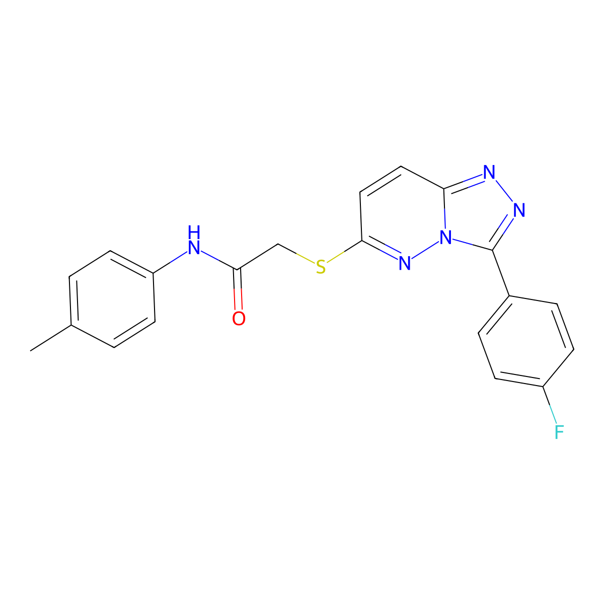 2-((3-(4-fluorophenyl)-[1,2,4]triazolo[4,3-b]pyridazin-6-yl)thio)-N-(p-tolyl)acetamide molecular structure, CAS 852373-78-5