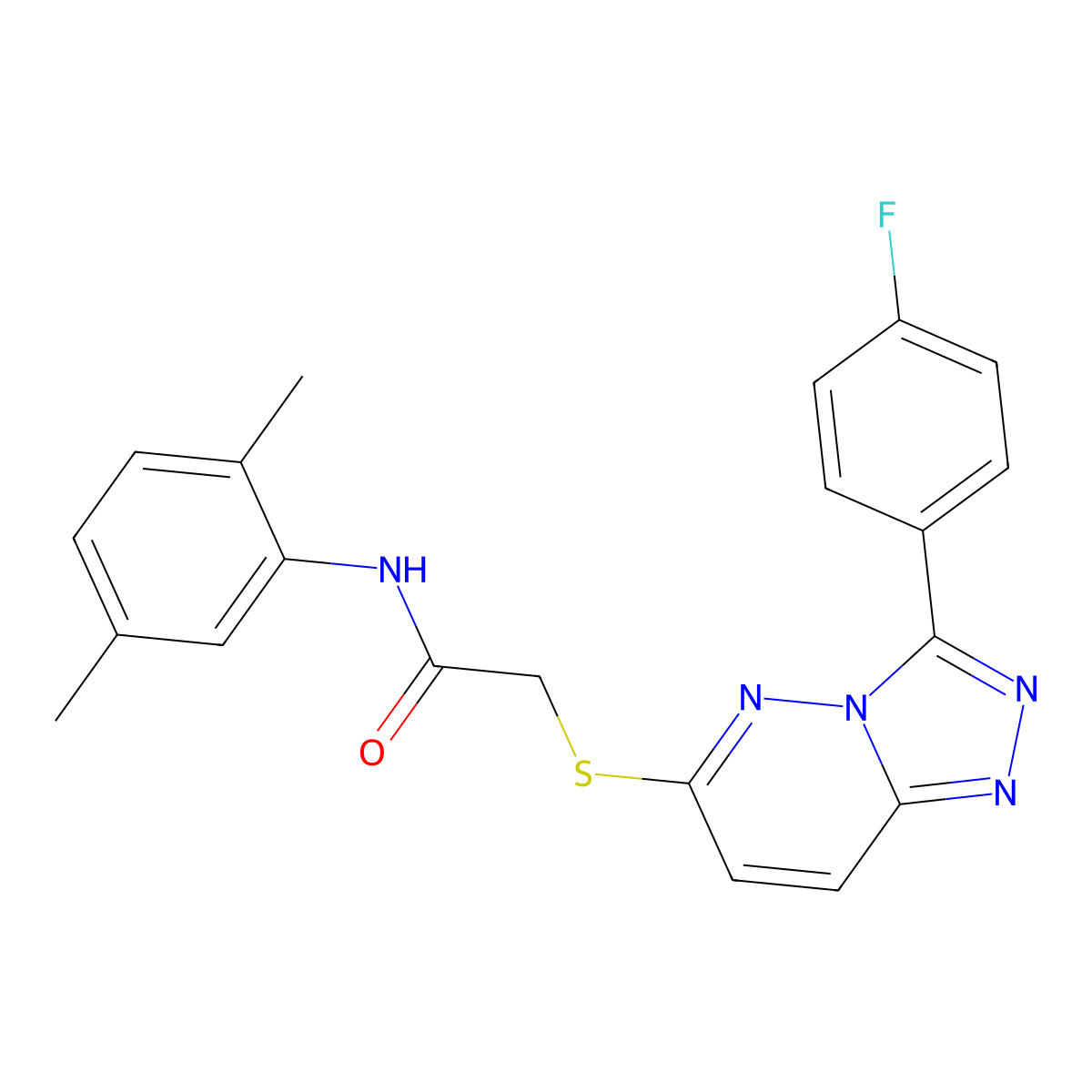 N-(2,5-dimethylphenyl)-2-[[3-(4-fluorophenyl)-[1,2,4]triazolo[4,3-b]pyridazin-6-yl]sulfanyl]acetamide molecular structure, CAS 852373-80-9