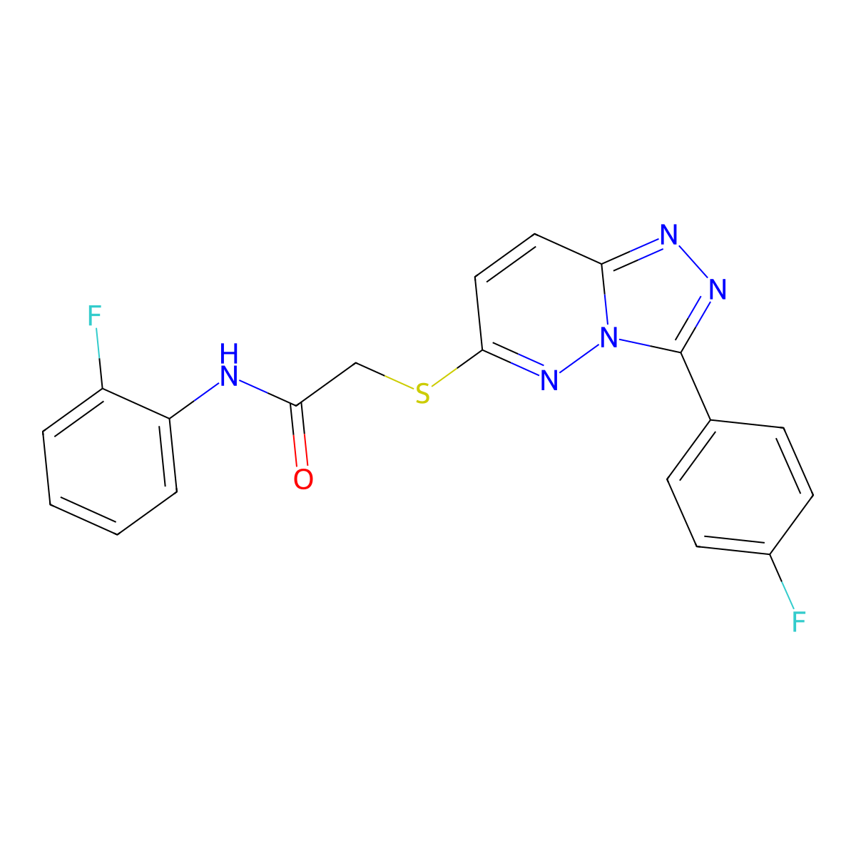 N-(2-fluorophenyl)-2-((3-(4-fluorophenyl)-[1,2,4]triazolo[4,3-b]pyridazin-6-yl)thio)acetamide molecular structure, CAS 852373-85-4