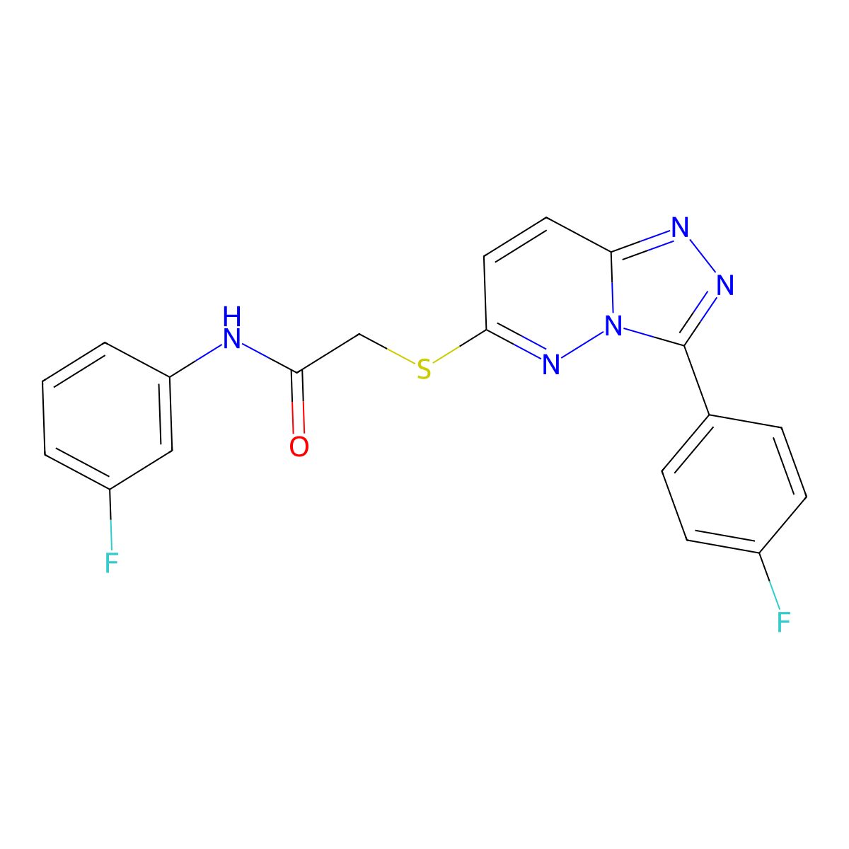 N-(3-fluorophenyl)-2-((3-(4-fluorophenyl)-[1,2,4]triazolo[4,3-b]pyridazin-6-yl)thio)acetamide molecular structure, CAS 852373-86-5