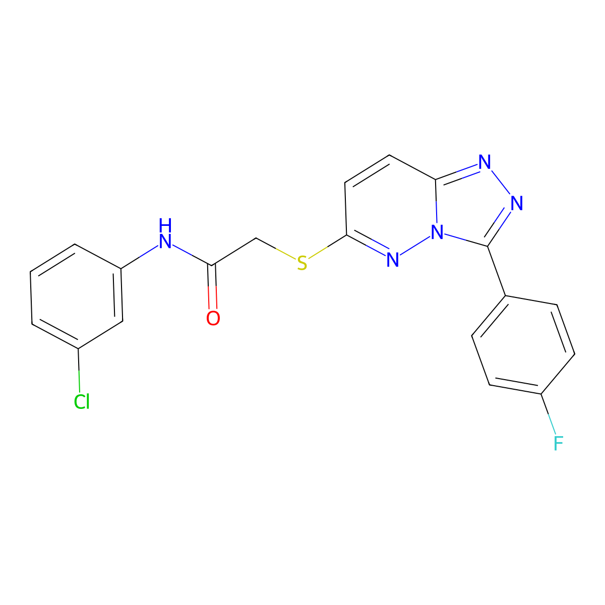 N-(3-chlorophenyl)-2-{[3-(4-fluorophenyl)-[1,2,4]triazolo[4,3-b]pyridazin-6-yl]sulfanyl}acetamide molecular structure, CAS 852373-88-7