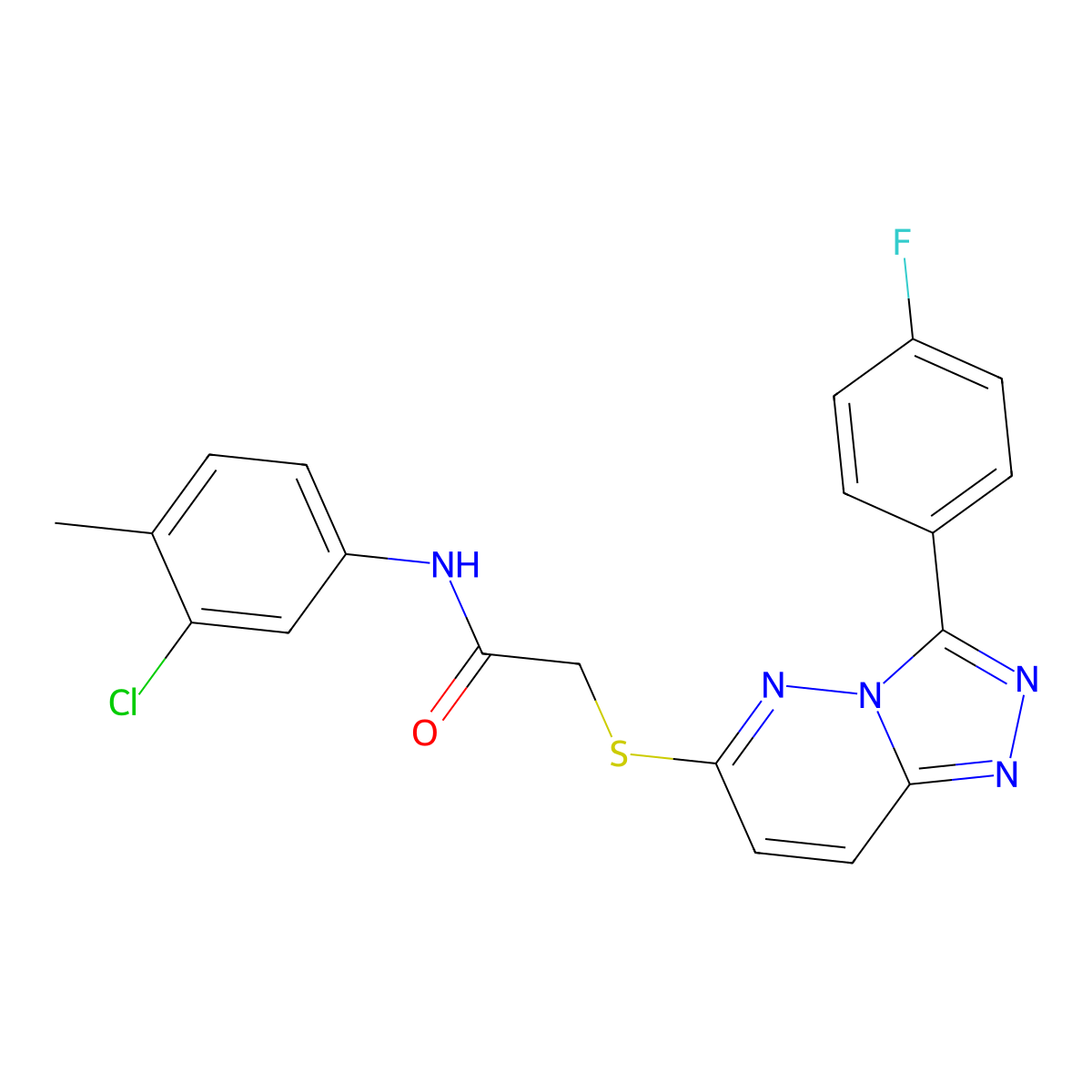 N-(3-chloro-4-methylphenyl)-2-((3-(4-fluorophenyl)-[1,2,4]triazolo[4,3-b]pyridazin-6-yl)thio)acetamide molecular structure, CAS 852373-92-3