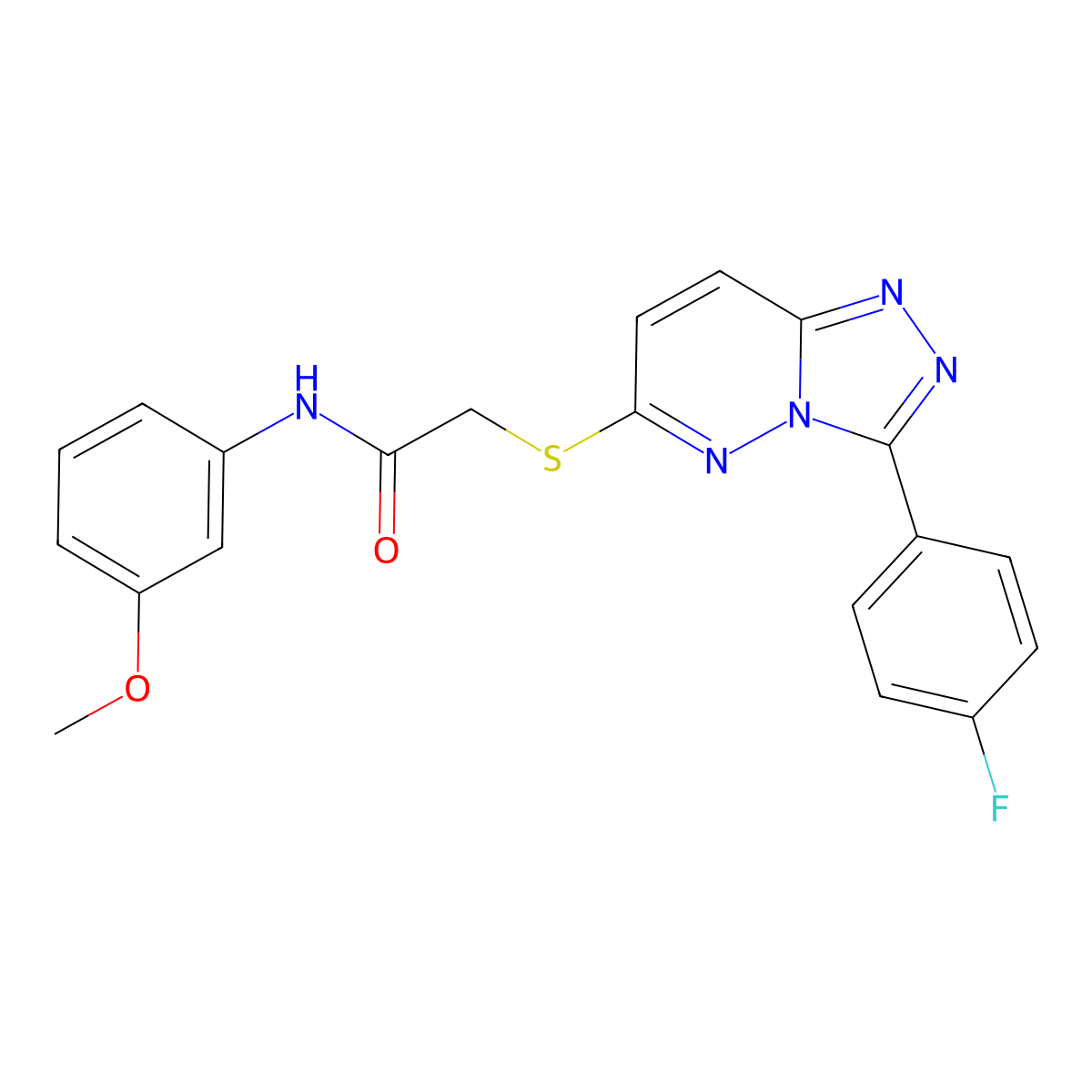 2-((3-(4-fluorophenyl)-[1,2,4]triazolo[4,3-b]pyridazin-6-yl)thio)-N-(3-methoxyphenyl)acetamide molecular structure, CAS 852373-93-4