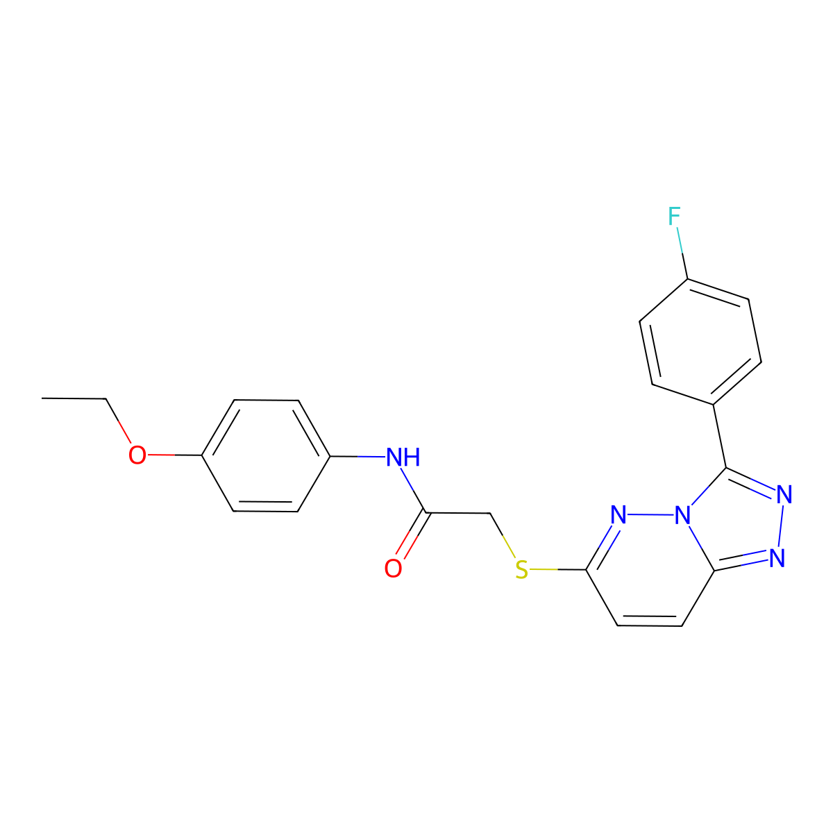 N-(4-ethoxyphenyl)-2-((3-(4-fluorophenyl)-[1,2,4]triazolo[4,3-b]pyridazin-6-yl)thio)acetamide molecular structure, CAS 852373-94-5