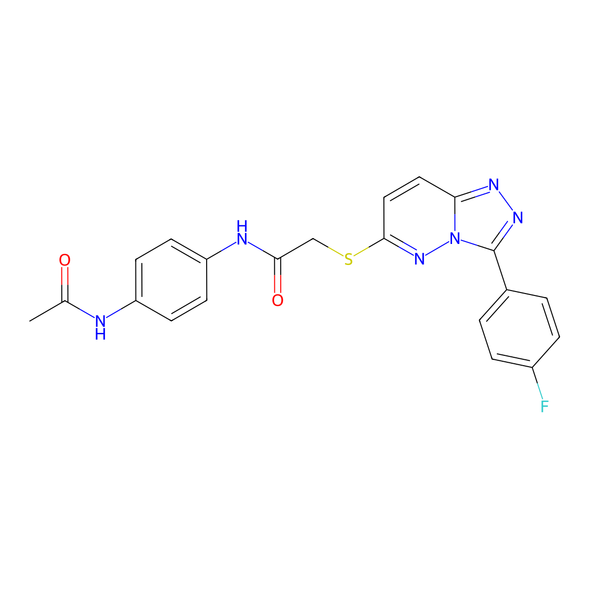 N-(4-acetamidophenyl)-2-((3-(4-fluorophenyl)-[1,2,4]triazolo[4,3-b]pyridazin-6-yl)thio)acetamide molecular structure, CAS 852374-05-1