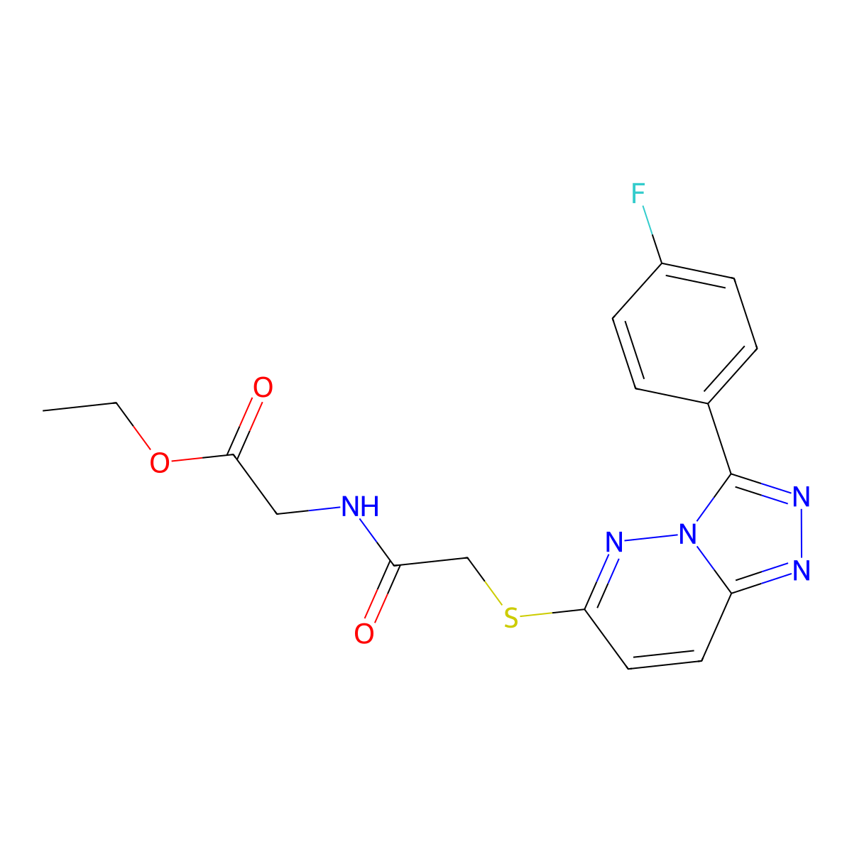 Ethyl 2-[[2-[[3-(4-fluorophenyl)-[1,2,4]triazolo[4,3-b]pyridazin-6-yl]sulfanyl]acetyl]amino]acetate molecular structure, CAS 852374-08-4