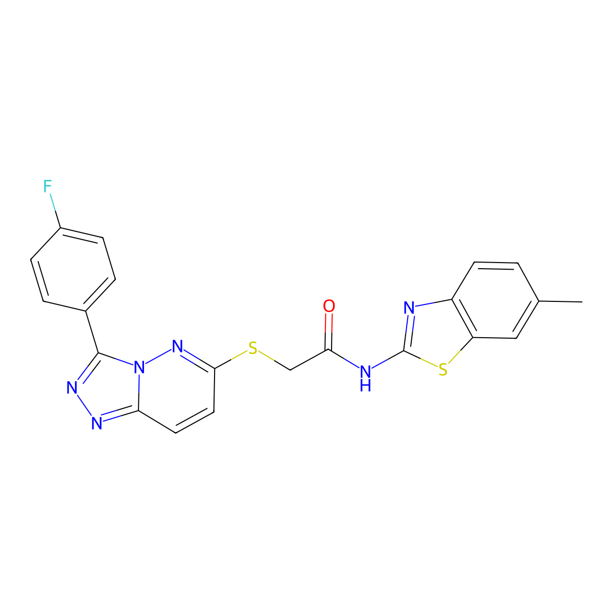 2-((3-(4-fluorophenyl)-[1,2,4]triazolo[4,3-b]pyridazin-6-yl)thio)-N-(6-methylbenzo[d]thiazol-2-yl)acetamide molecular structure, CAS 852374-17-5