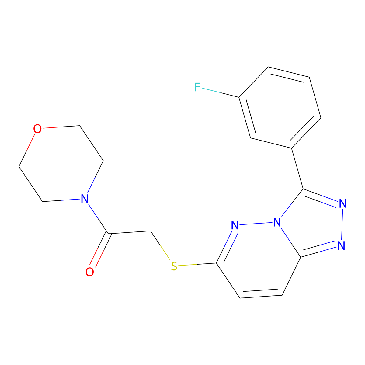 2-((3-(3-Fluorophenyl)-[1,2,4]triazolo[4,3-b]pyridazin-6-yl)thio)-1-morpholinoethanone molecular structure, CAS 852374-47-1