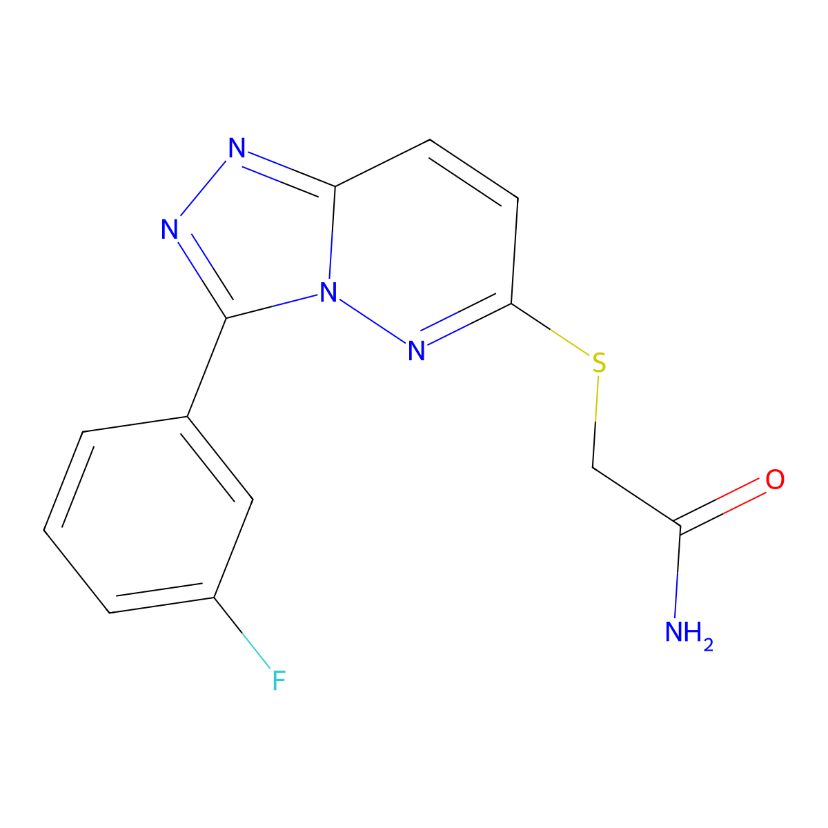 2-((3-(3-Fluorophenyl)-[1,2,4]triazolo[4,3-b]pyridazin-6-yl)thio)acetamide molecular structure, CAS 852374-53-9