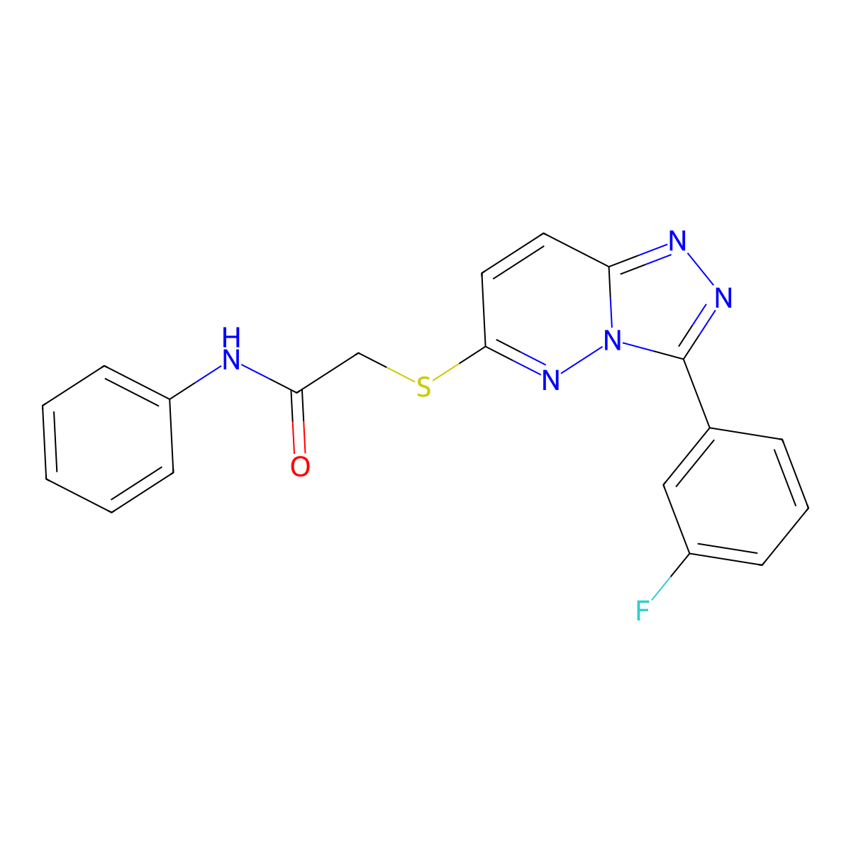 2-((3-(3-fluorophenyl)-[1,2,4]triazolo[4,3-b]pyridazin-6-yl)thio)-N-phenylacetamide molecular structure, CAS 852374-54-0