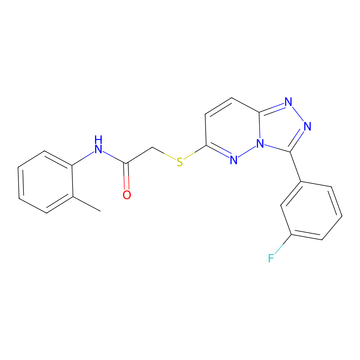 2-((3-(3-fluorophenyl)-[1,2,4]triazolo[4,3-b]pyridazin-6-yl)thio)-N-(o-tolyl)acetamide molecular structure, CAS 852374-55-1