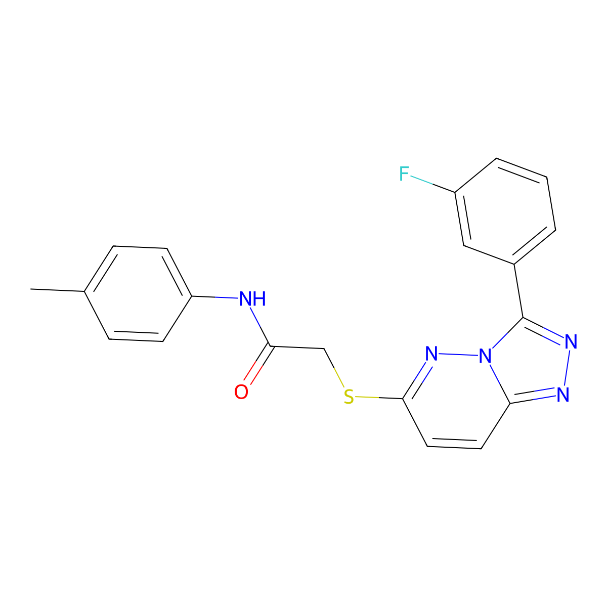 2-((3-(3-fluorophenyl)-[1,2,4]triazolo[4,3-b]pyridazin-6-yl)thio)-N-(p-tolyl)acetamide molecular structure, CAS 852374-57-3