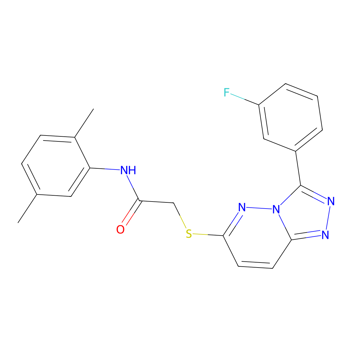 N-(2,5-dimethylphenyl)-2-((3-(3-fluorophenyl)-[1,2,4]triazolo[4,3-b]pyridazin-6-yl)thio)acetamide molecular structure, CAS 852374-58-4