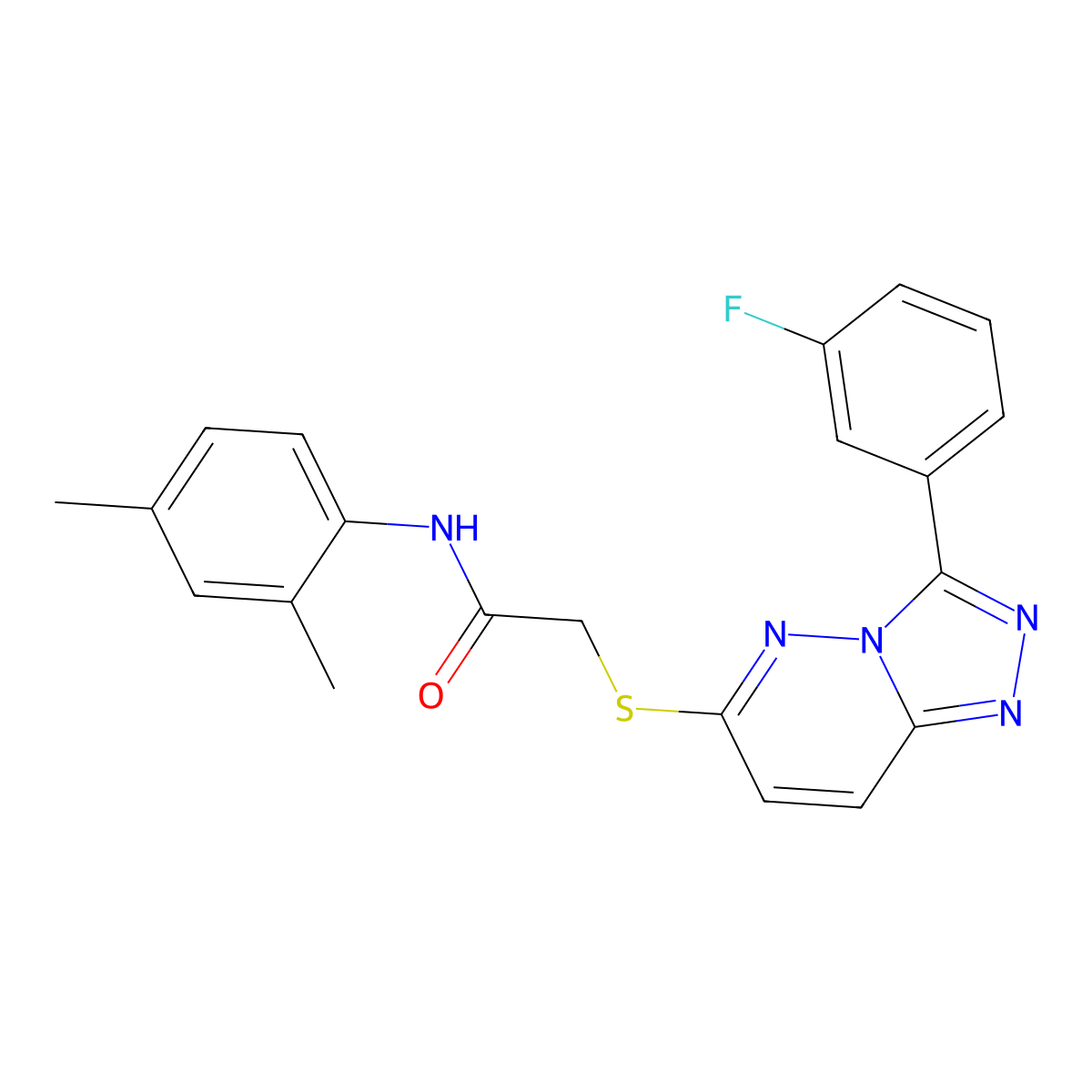 N-(2,4-dimethylphenyl)-2-((3-(3-fluorophenyl)-[1,2,4]triazolo[4,3-b]pyridazin-6-yl)thio)acetamide molecular structure, CAS 852374-59-5