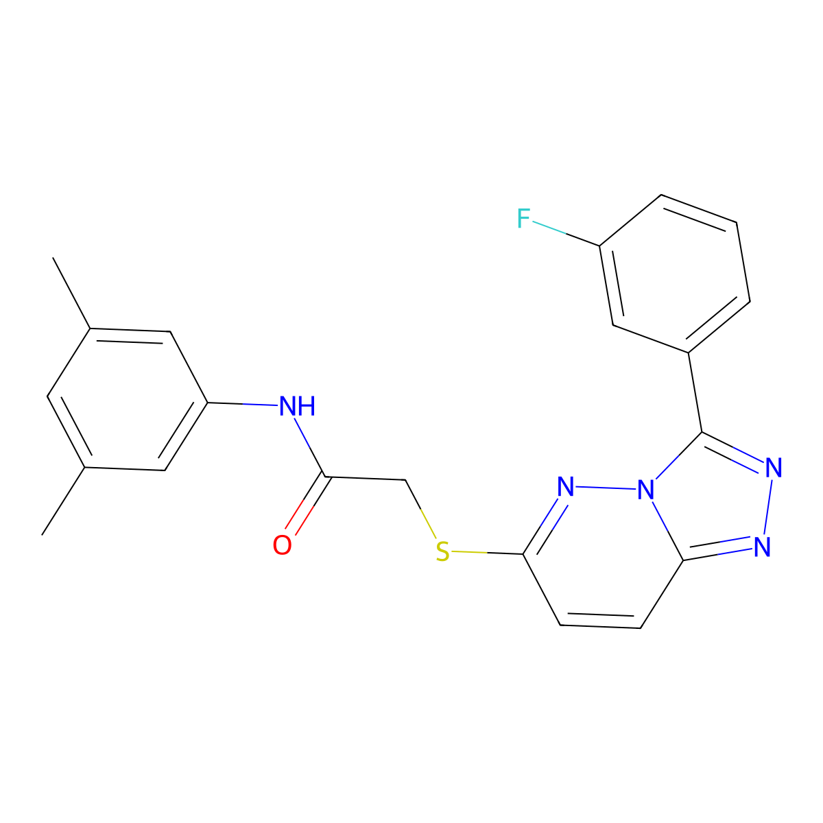 N-(3,5-dimethylphenyl)-2-((3-(3-fluorophenyl)-[1,2,4]triazolo[4,3-b]pyridazin-6-yl)thio)acetamide molecular structure, CAS 852374-60-8