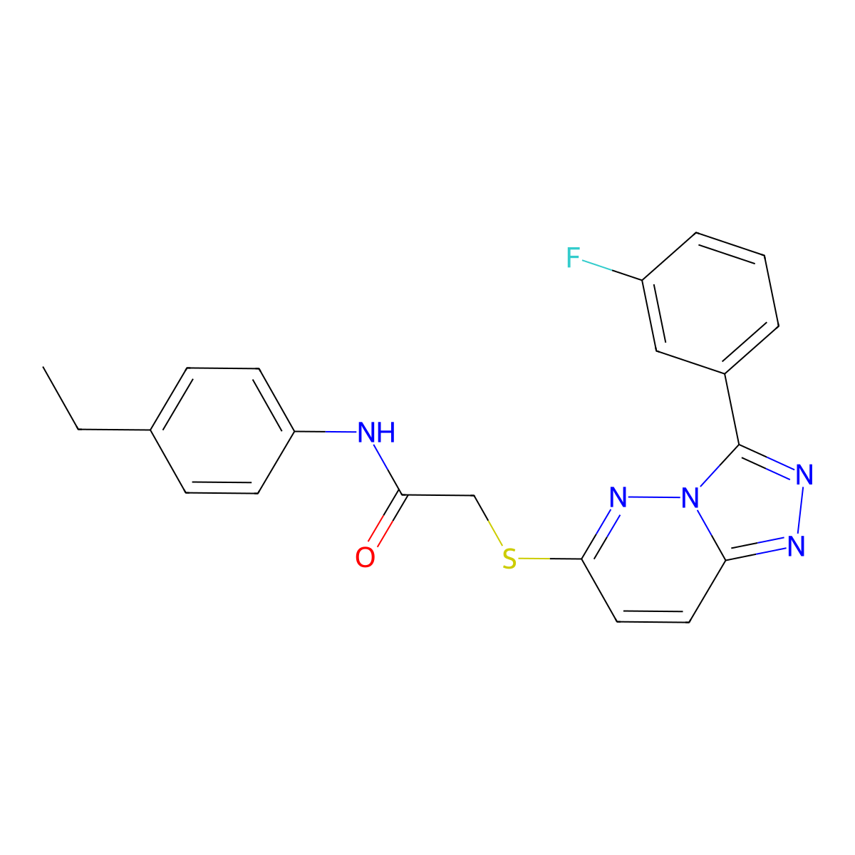 N-(4-ethylphenyl)-2-{[3-(3-fluorophenyl)-[1,2,4]triazolo[4,3-b]pyridazin-6-yl]sulfanyl}acetamide molecular structure, CAS 852374-62-0