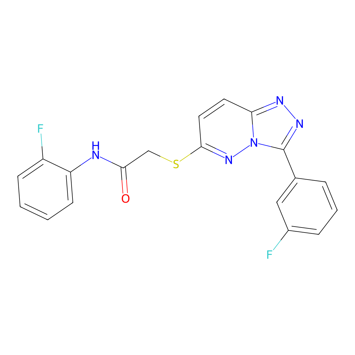 N-(2-fluorophenyl)-2-((3-(3-fluorophenyl)-[1,2,4]triazolo[4,3-b]pyridazin-6-yl)thio)acetamide molecular structure, CAS 852374-63-1