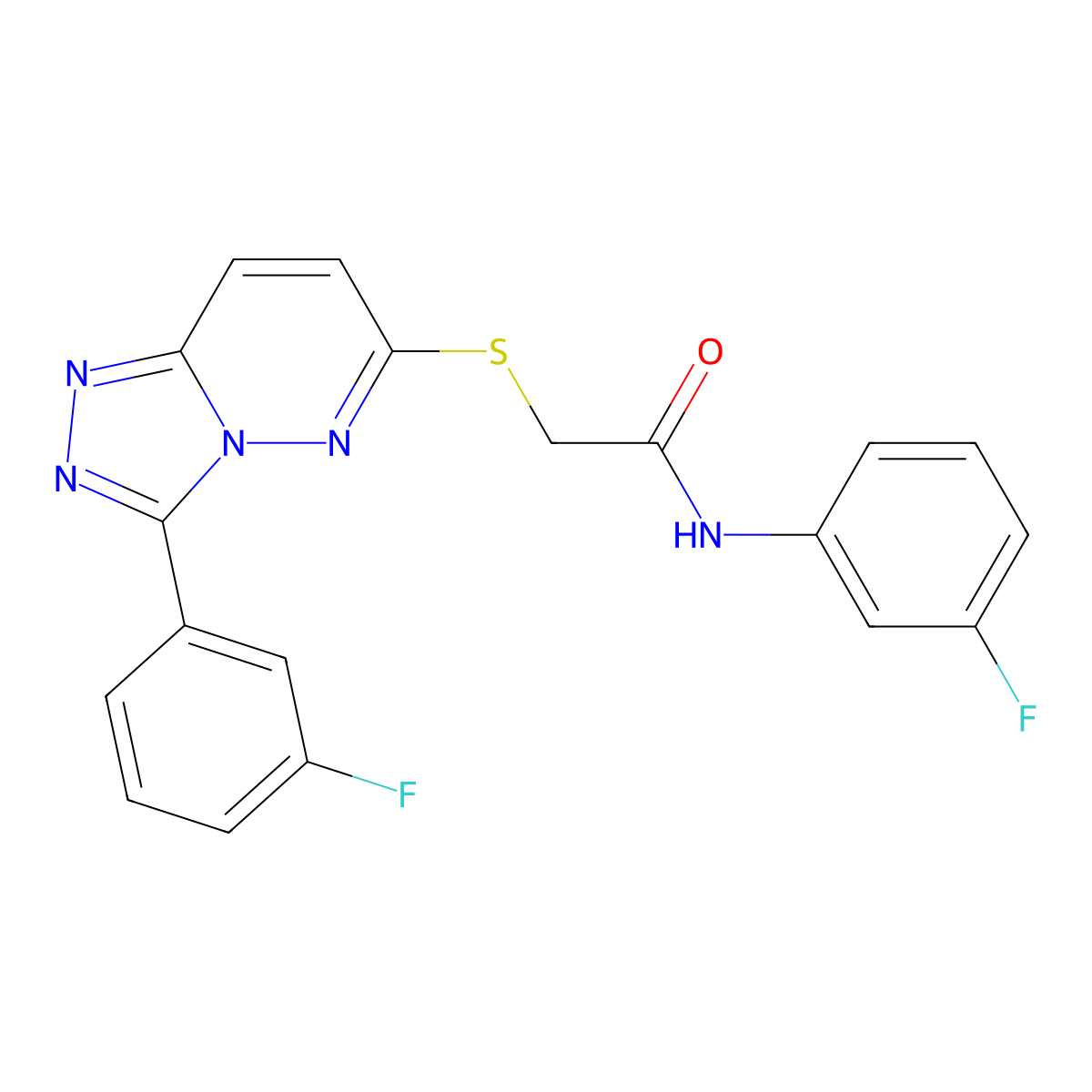 N-(3-fluorophenyl)-2-((3-(3-fluorophenyl)-[1,2,4]triazolo[4,3-b]pyridazin-6-yl)thio)acetamide molecular structure, CAS 852374-64-2