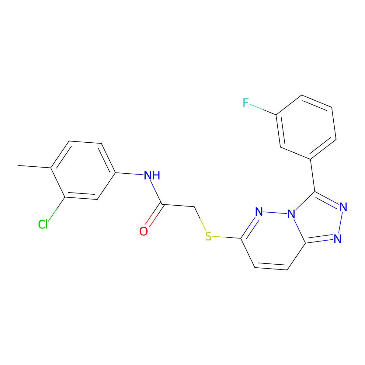N-(3-chloro-4-methylphenyl)-2-((3-(3-fluorophenyl)-[1,2,4]triazolo[4,3-b]pyridazin-6-yl)thio)acetamide molecular structure, CAS 852374-69-7