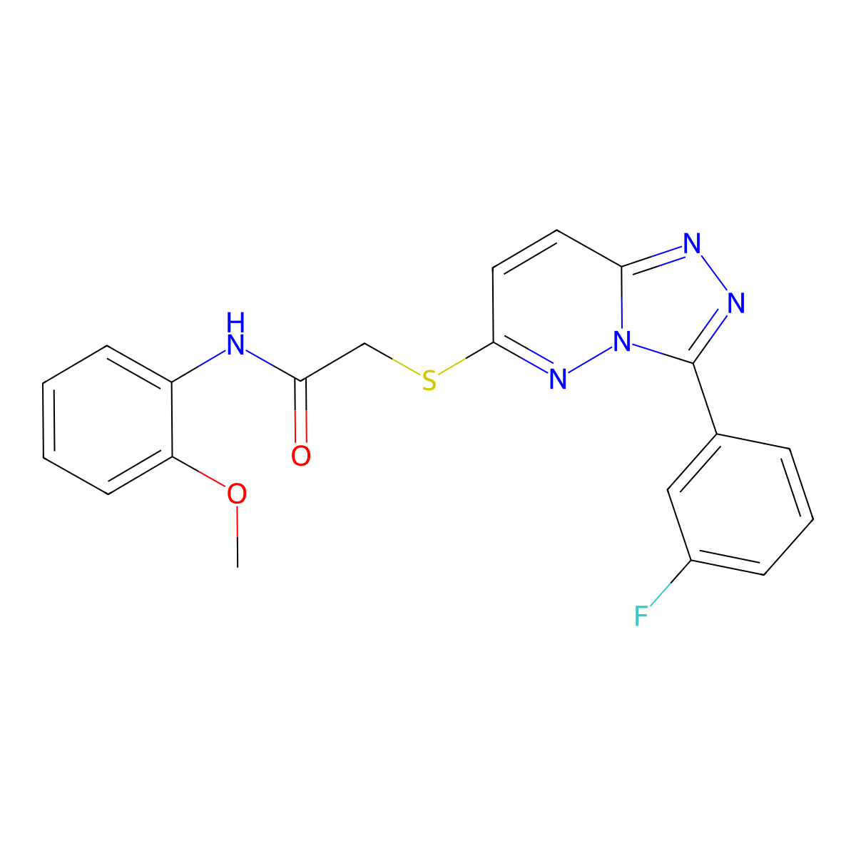 2-((3-(3-fluorophenyl)-[1,2,4]triazolo[4,3-b]pyridazin-6-yl)thio)-N-(2-methoxyphenyl)acetamide molecular structure, CAS 852374-71-1