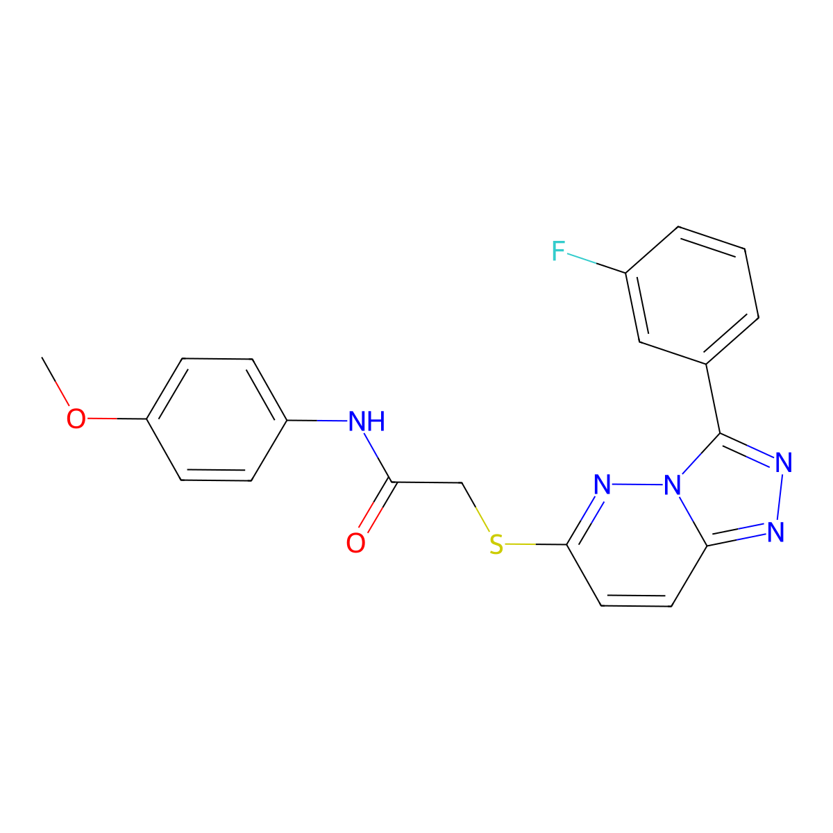 2-{[3-(3-fluorophenyl)-[1,2,4]triazolo[4,3-b]pyridazin-6-yl]sulfanyl}-N-(4-methoxyphenyl)acetamide molecular structure, CAS 852374-73-3