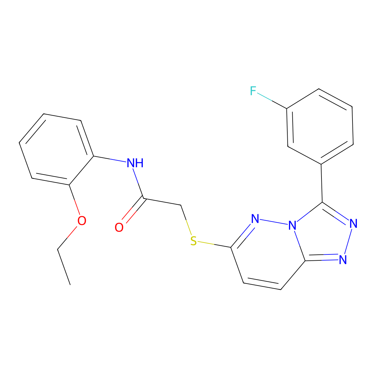N-(2-ethoxyphenyl)-2-((3-(3-fluorophenyl)-[1,2,4]triazolo[4,3-b]pyridazin-6-yl)thio)acetamide molecular structure, CAS 852374-74-4