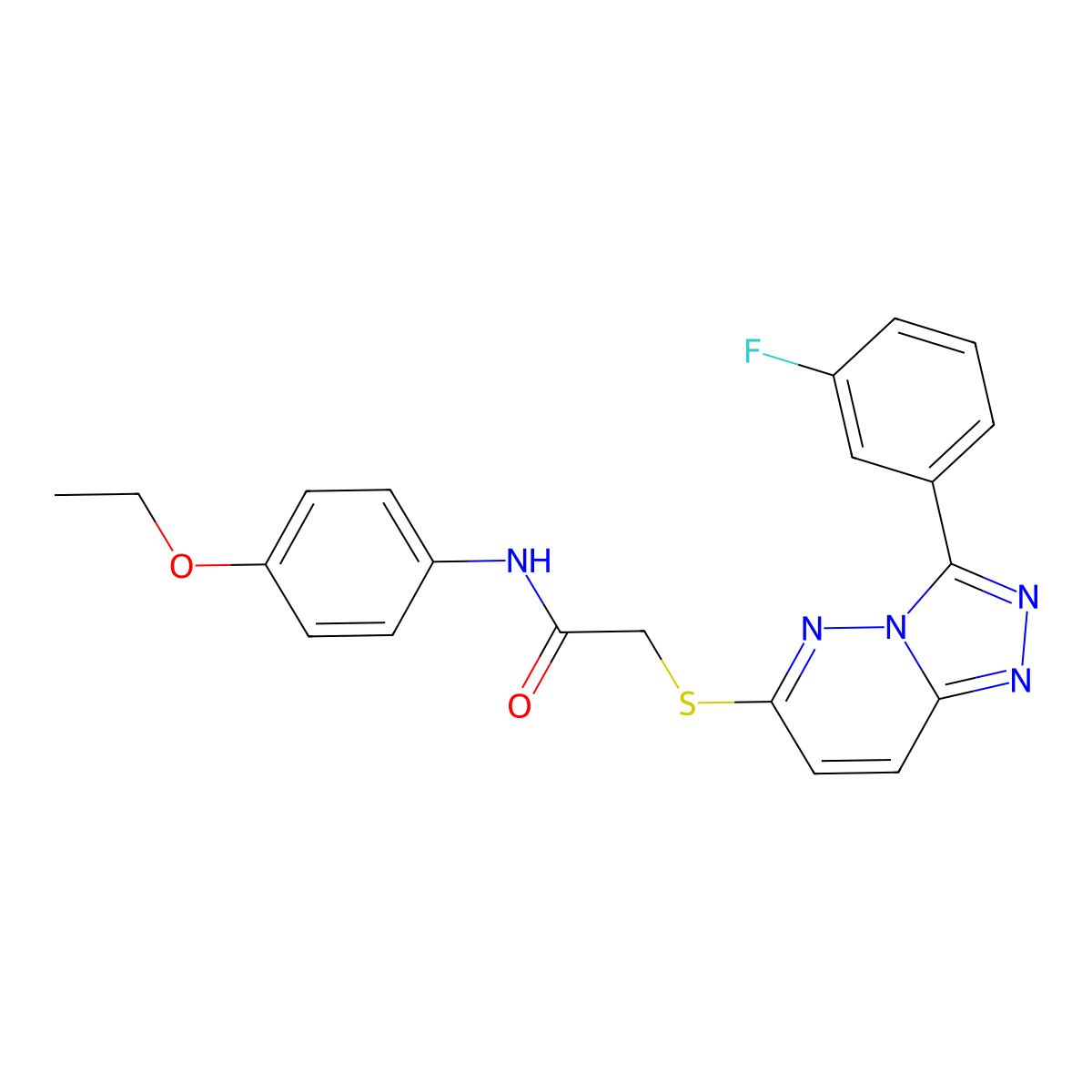 N-(4-ethoxyphenyl)-2-((3-(3-fluorophenyl)-[1,2,4]triazolo[4,3-b]pyridazin-6-yl)thio)acetamide molecular structure, CAS 852374-75-5
