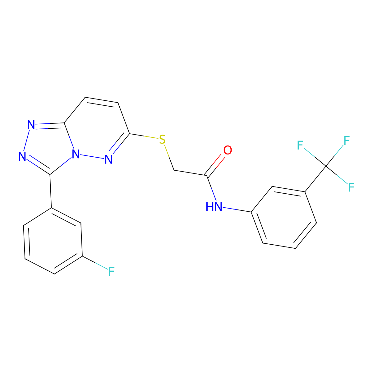2-((3-(3-fluorophenyl)-[1,2,4]triazolo[4,3-b]pyridazin-6-yl)thio)-N-(3-(trifluoromethyl)phenyl)acetamide molecular structure, CAS 852374-82-4