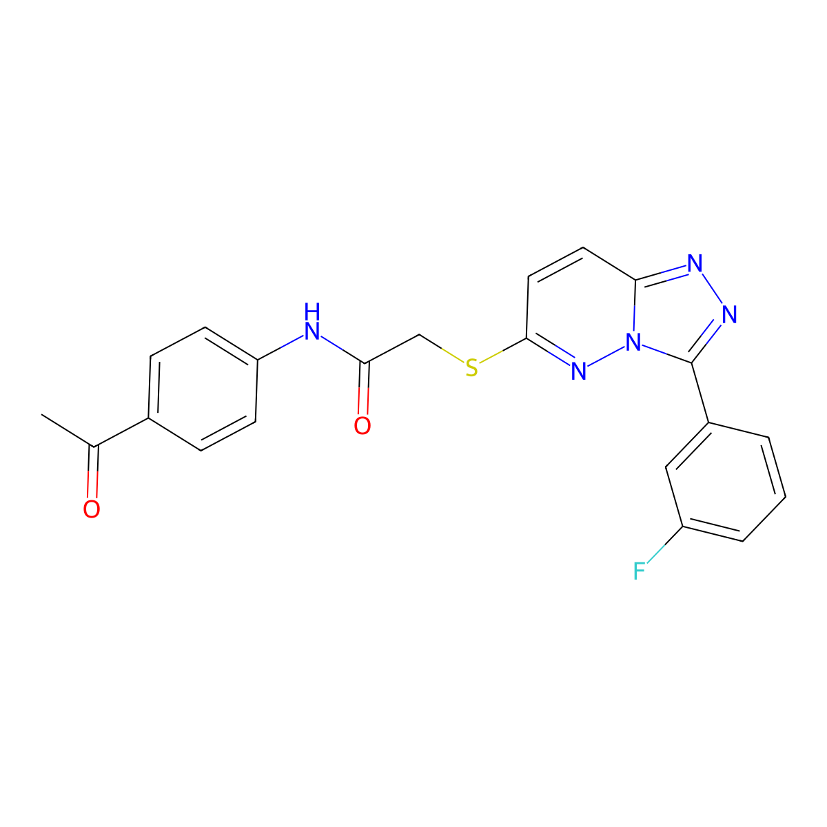 N-(4-acetylphenyl)-2-((3-(3-fluorophenyl)-[1,2,4]triazolo[4,3-b]pyridazin-6-yl)thio)acetamide molecular structure, CAS 852374-87-9