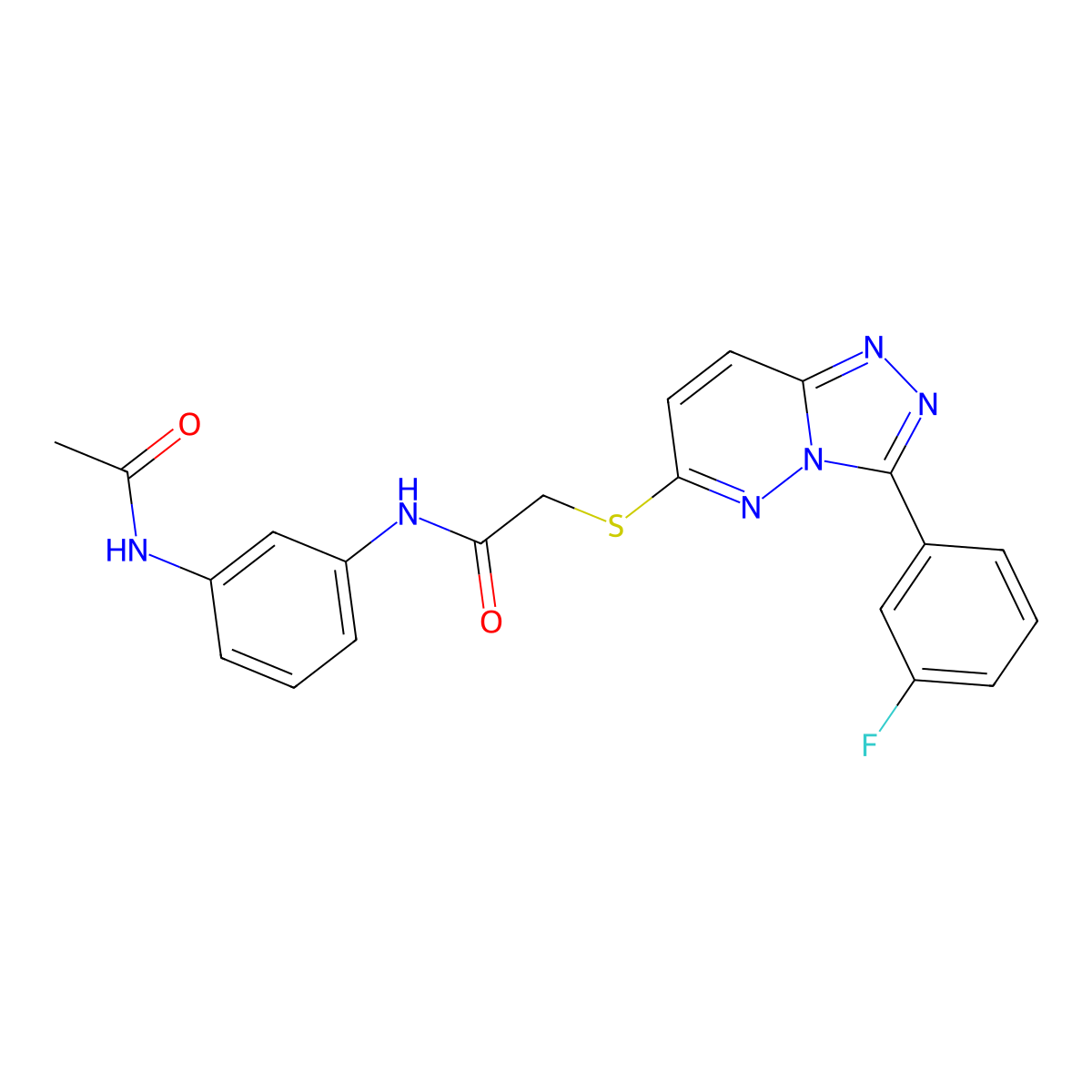 N-(3-acetamidophenyl)-2-((3-(3-fluorophenyl)-[1,2,4]triazolo[4,3-b]pyridazin-6-yl)thio)acetamide molecular structure, CAS 852374-88-0