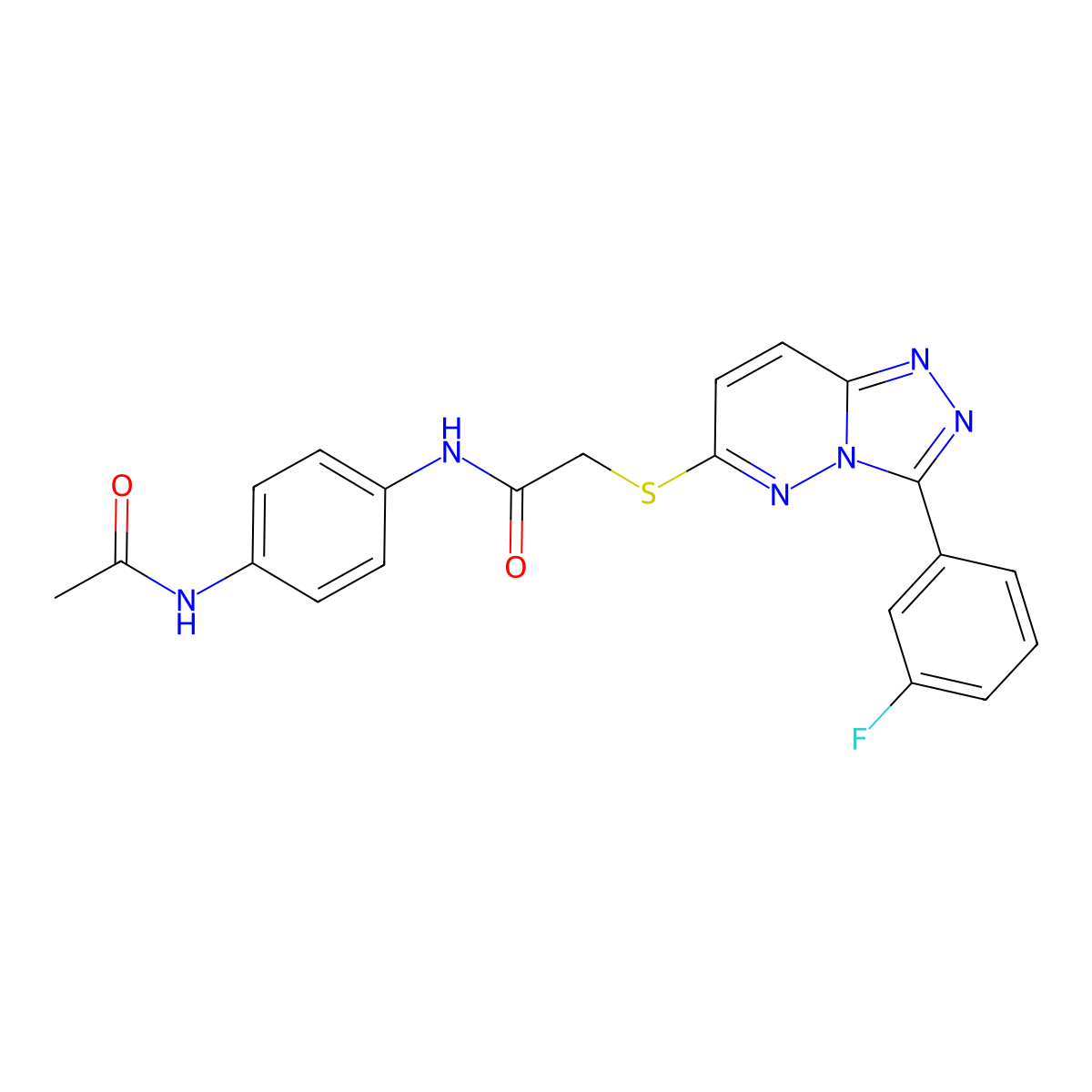 N-(4-acetamidophenyl)-2-((3-(3-fluorophenyl)-[1,2,4]triazolo[4,3-b]pyridazin-6-yl)thio)acetamide molecular structure, CAS 852374-89-1