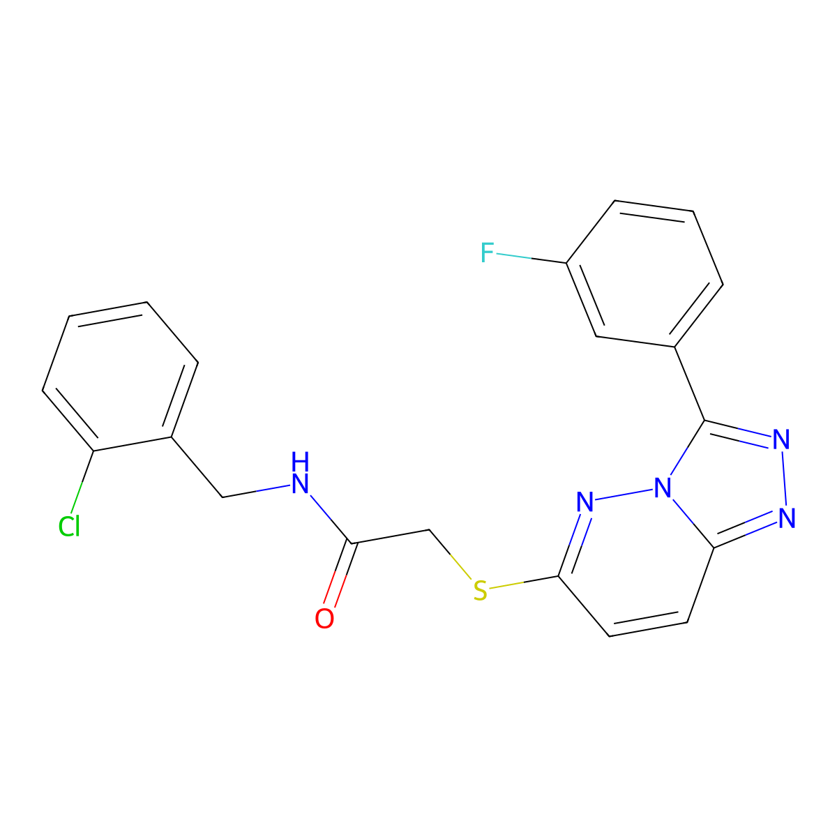 N-[(2-chlorophenyl)methyl]-2-{[3-(3-fluorophenyl)-[1,2,4]triazolo[4,3-b]pyridazin-6-yl]sulfanyl}acetamide molecular structure, CAS 852374-96-0
