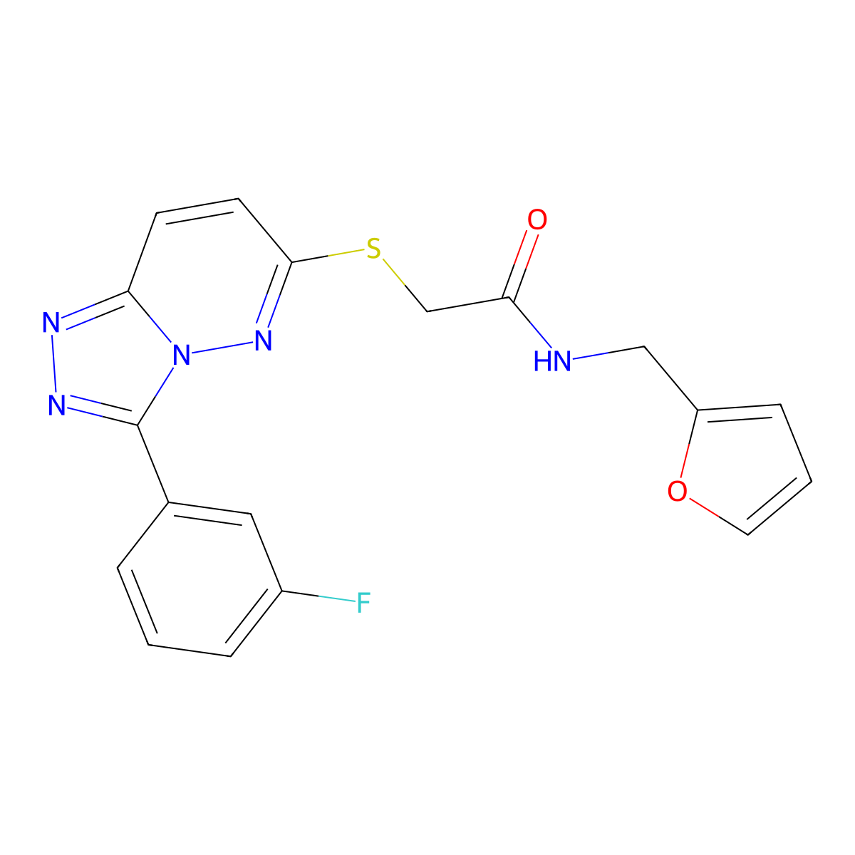 2-((3-(3-fluorophenyl)-[1,2,4]triazolo[4,3-b]pyridazin-6-yl)thio)-N-(furan-2-ylmethyl)acetamide molecular structure, CAS 852374-97-1