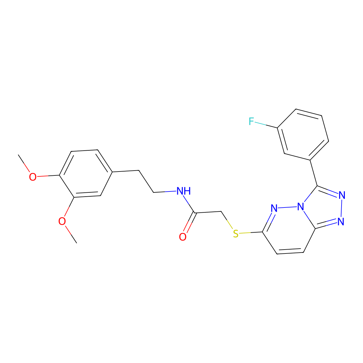 N-(3,4-dimethoxyphenethyl)-2-((3-(3-fluorophenyl)-[1,2,4]triazolo[4,3-b]pyridazin-6-yl)thio)acetamide molecular structure, CAS 852375-00-9