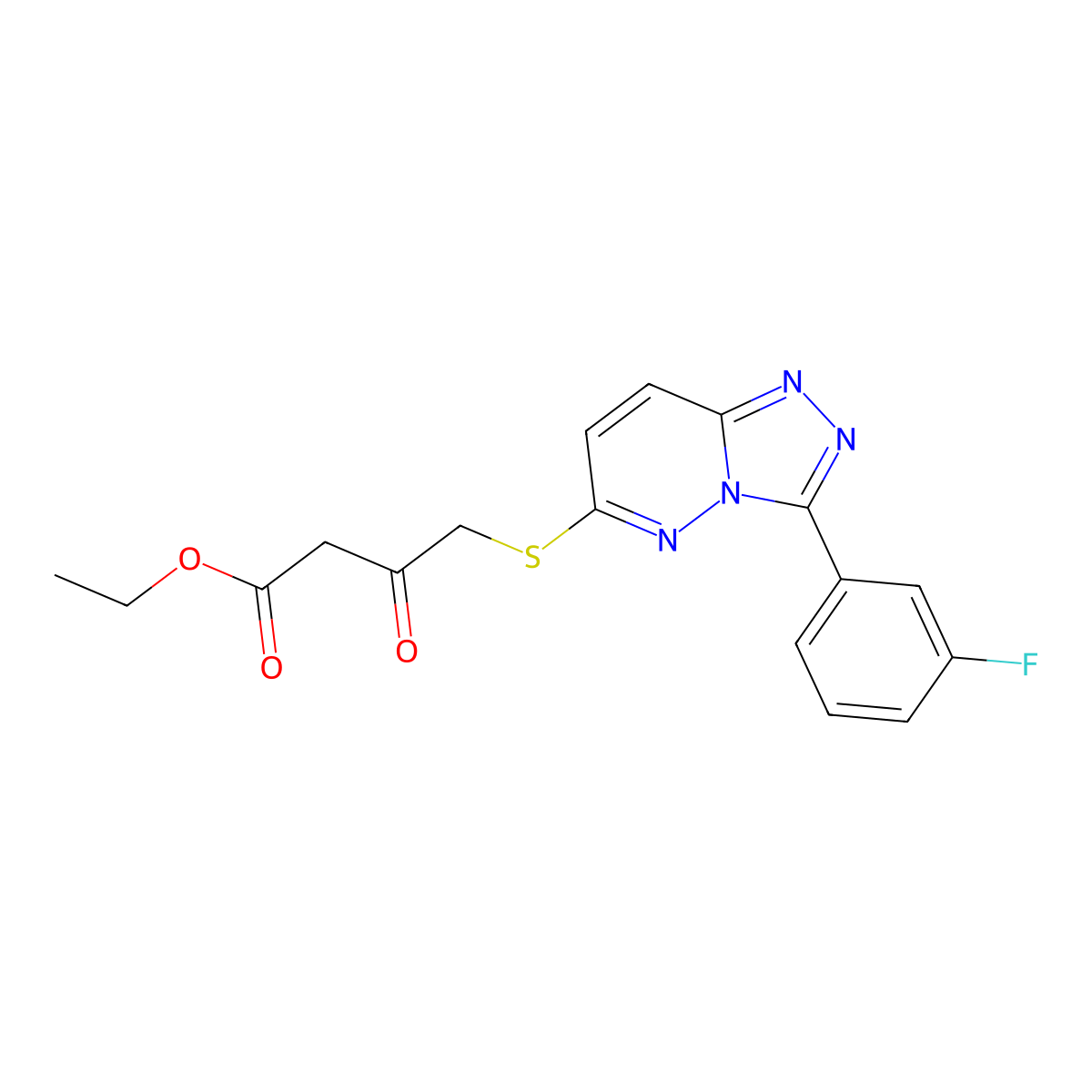 Ethyl 4-{[3-(3-fluorophenyl)[1,2,4]triazolo[4,3-b]pyridazin-6-yl]thio}-3-oxobutanoate molecular structure, CAS 852375-24-7