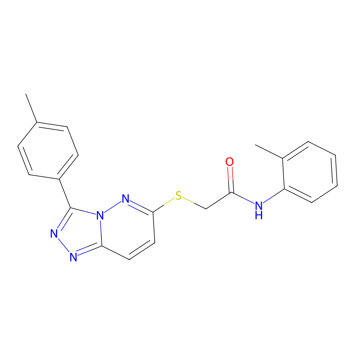 N-(2-methylphenyl)-2-{[3-(4-methylphenyl)-[1,2,4]triazolo[4,3-b]pyridazin-6-yl]sulfanyl}acetamide molecular structure, CAS 852375-41-8