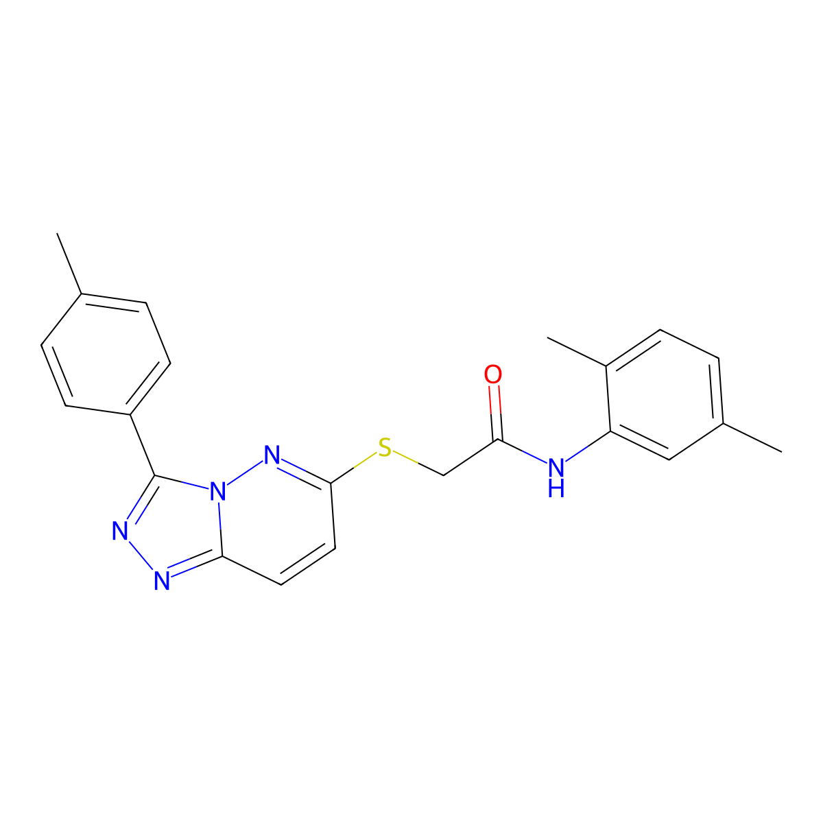 N-(2,5-dimethylphenyl)-2-((3-(p-tolyl)-[1,2,4]triazolo[4,3-b]pyridazin-6-yl)thio)acetamide molecular structure, CAS 852375-45-2