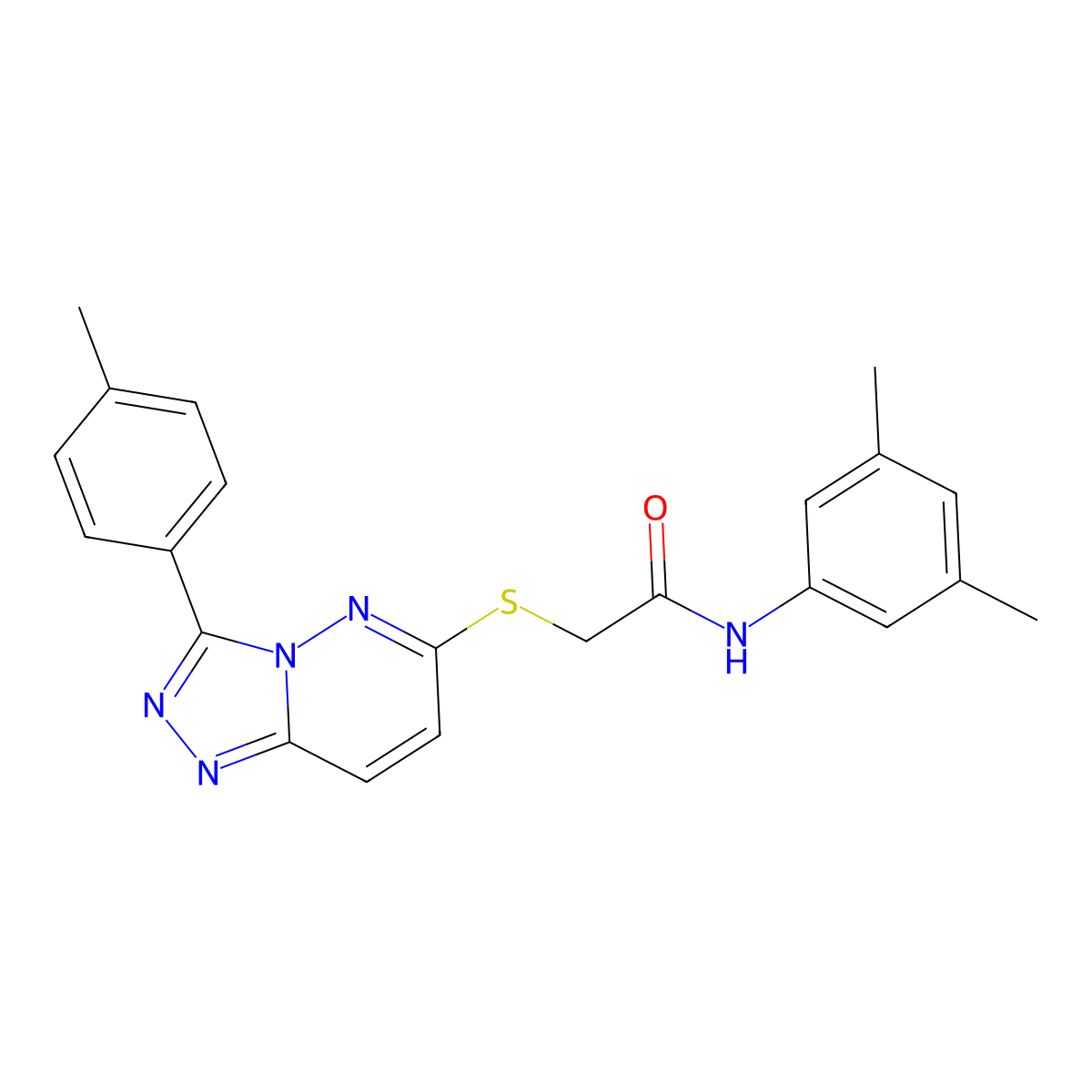 N-(3,5-dimethylphenyl)-2-((3-(p-tolyl)-[1,2,4]triazolo[4,3-b]pyridazin-6-yl)thio)acetamide molecular structure, CAS 852375-47-4