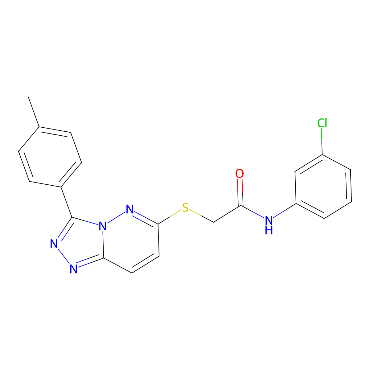 N-(3-chlorophenyl)-2-{[3-(4-methylphenyl)-[1,2,4]triazolo[4,3-b]pyridazin-6-yl]sulfanyl}acetamide molecular structure, CAS 852375-52-1
