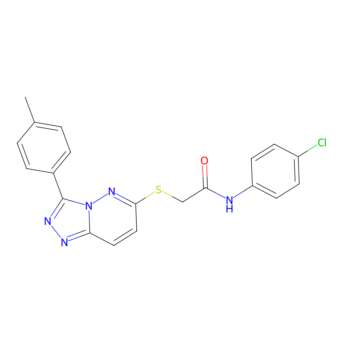N-(4-chlorophenyl)-2-{[3-(4-methylphenyl)-[1,2,4]triazolo[4,3-b]pyridazin-6-yl]sulfanyl}acetamide molecular structure, CAS 852375-53-2