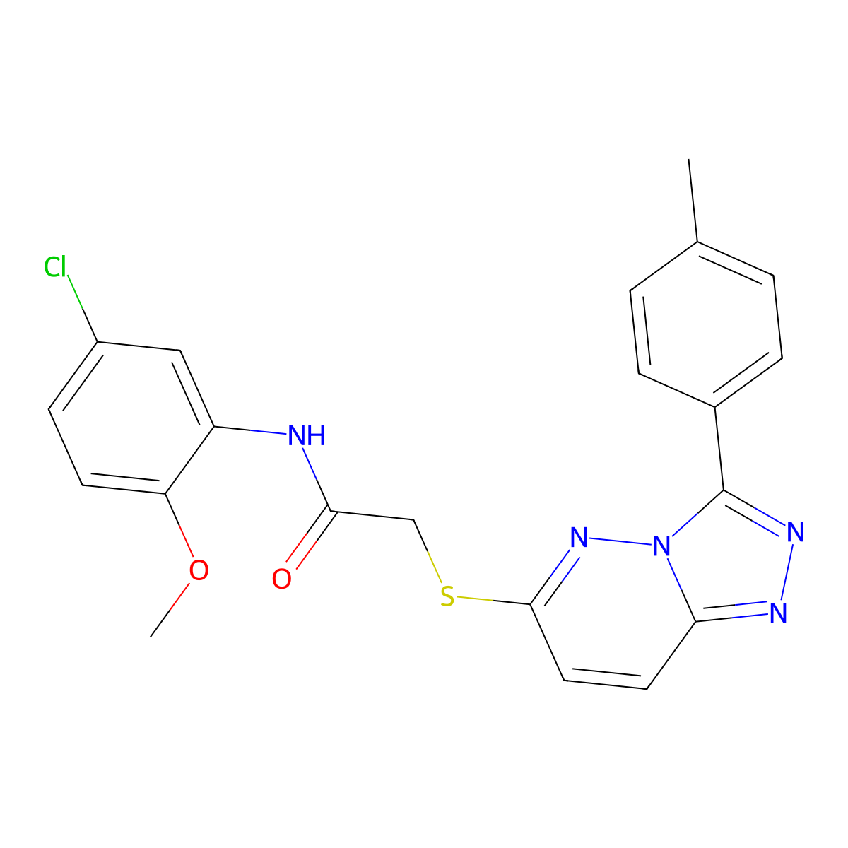 N-(5-chloro-2-methoxyphenyl)-2-((3-(p-tolyl)-[1,2,4]triazolo[4,3-b]pyridazin-6-yl)thio)acetamide molecular structure, CAS 852375-57-6