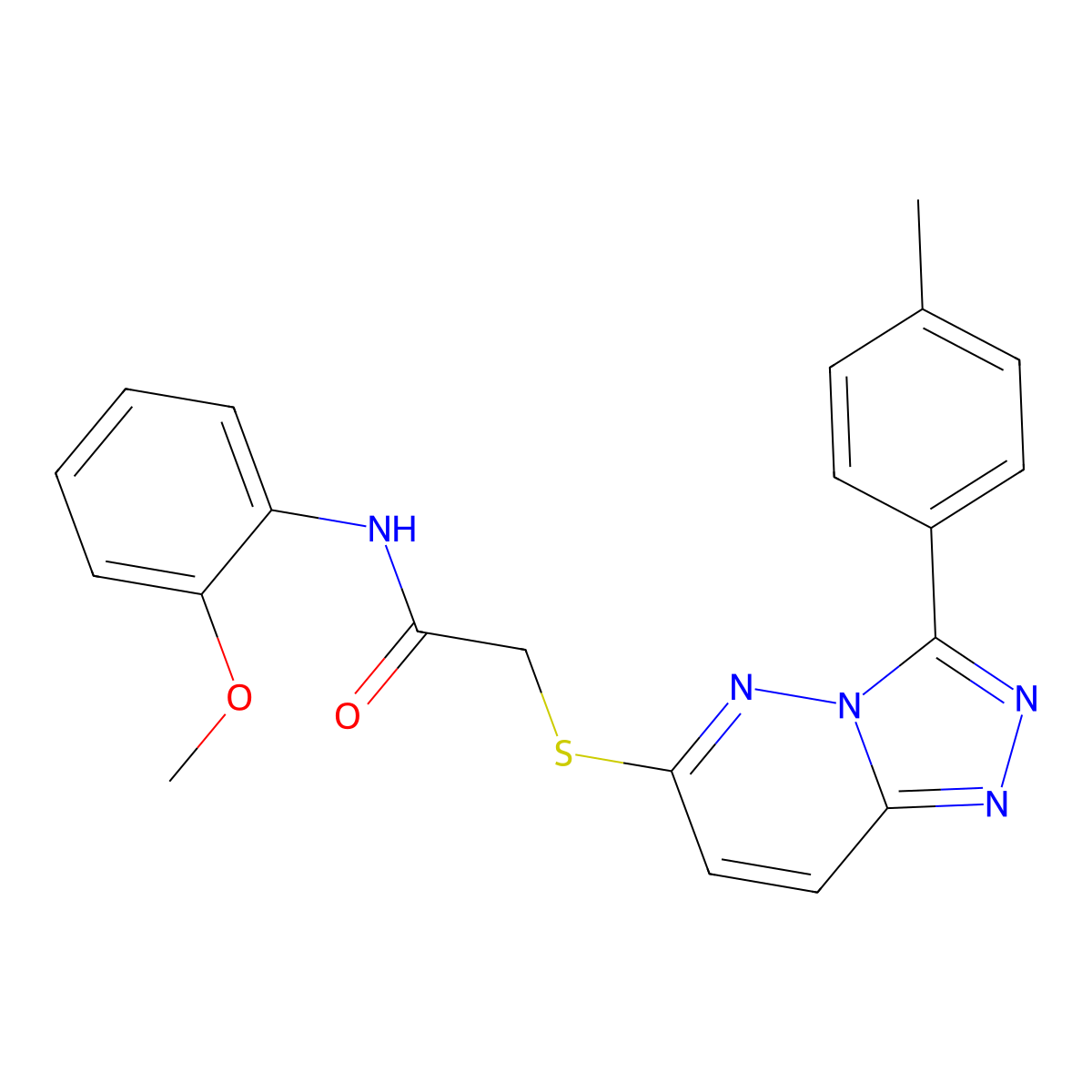 N-(2-methoxyphenyl)-2-[[3-(4-methylphenyl)-[1,2,4]triazolo[4,3-b]pyridazin-6-yl]sulfanyl]acetamide molecular structure, CAS 852375-58-7